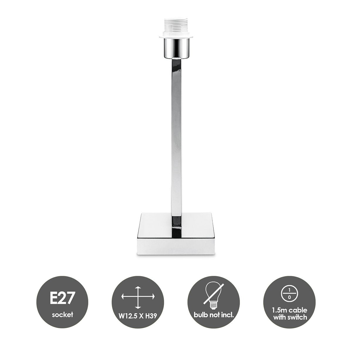 tafellamp voet Gomez 12.5/12.5/39cm - Chroom
