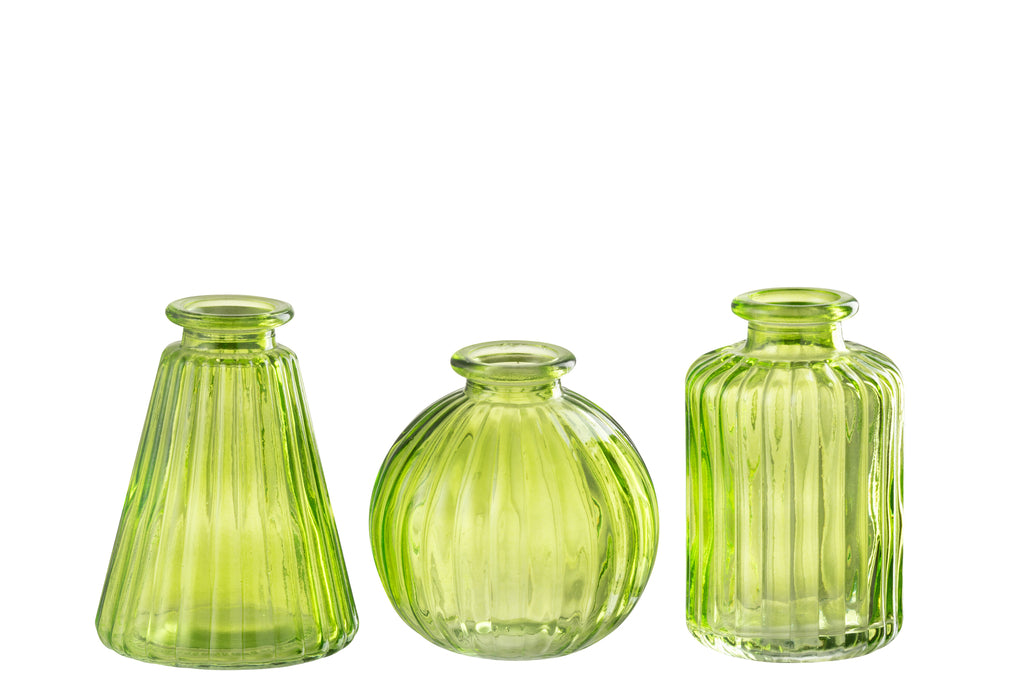 Vaas Tola Glas Groen Assortiment Van 3
