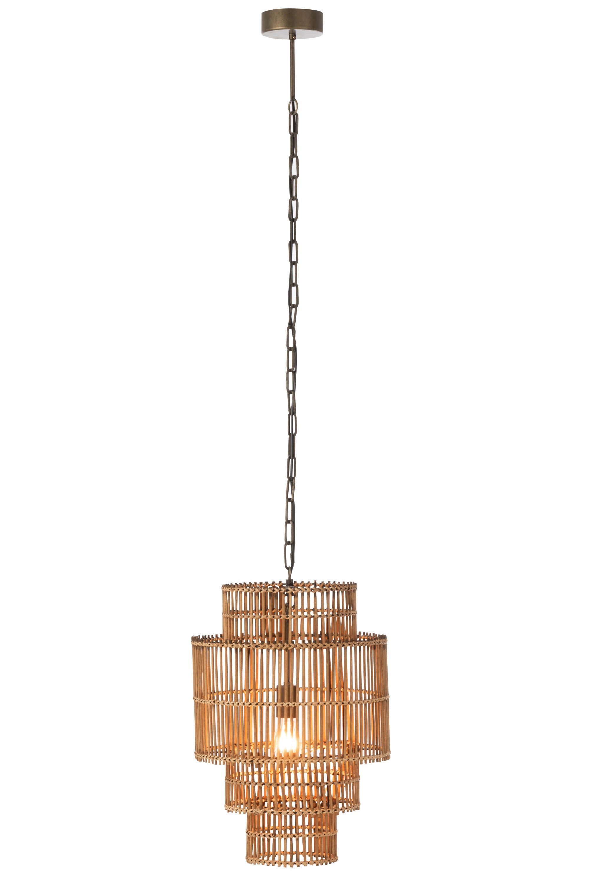 J-Line Belvivere 4 Lagen hanglamp - bamboe - naturel