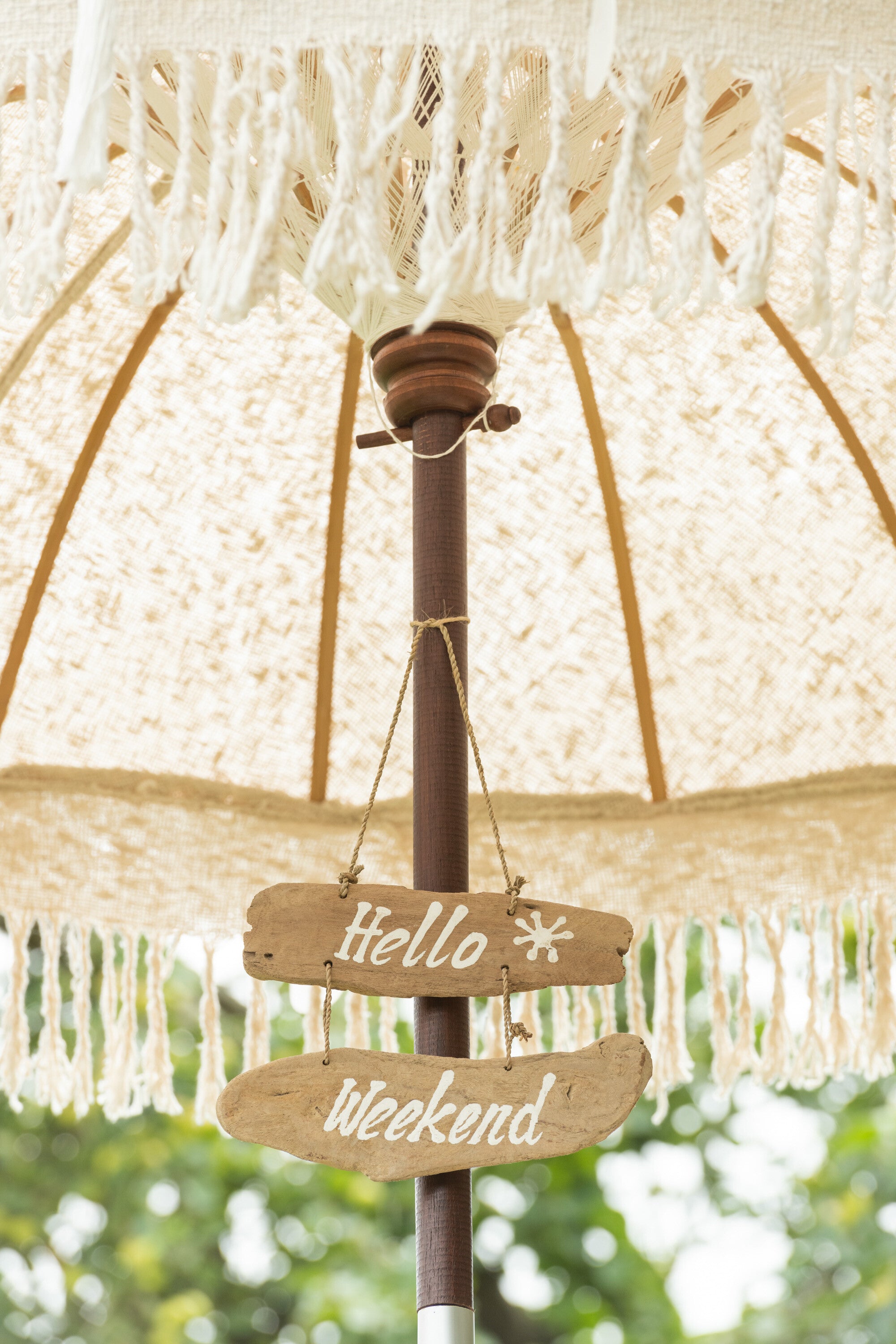 Placard Hello Weekend + Seas The Day Driftwood Natural Assortment Of 2