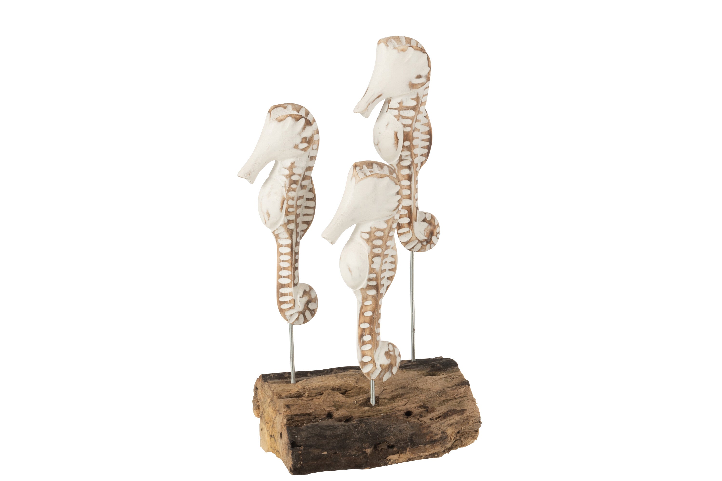 Zeepaard 3 Te Voet Alabasia Hout Wit/Natuurlijk