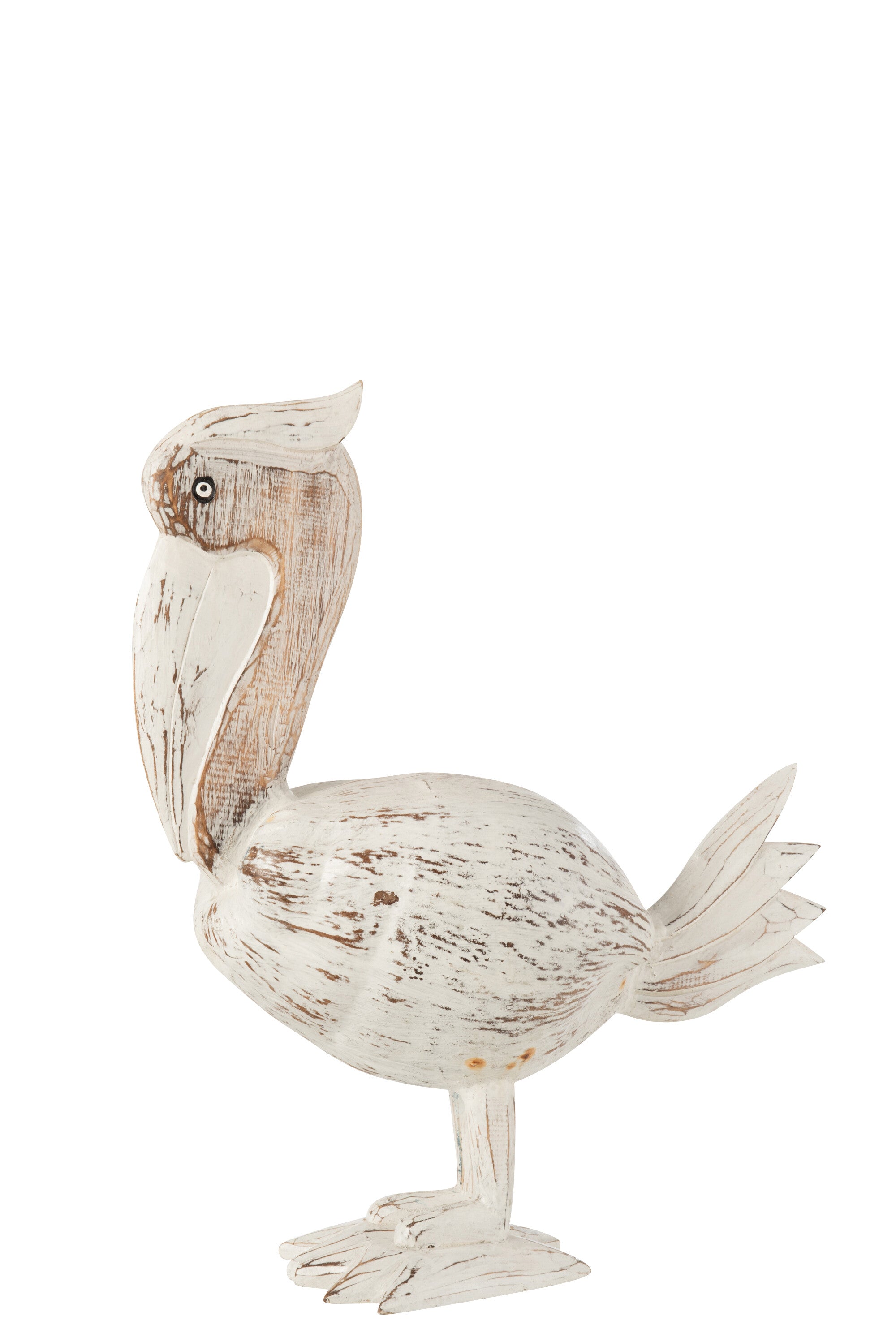 J-Line Pelicaan Kokosnoot/Albasia Hout Wit