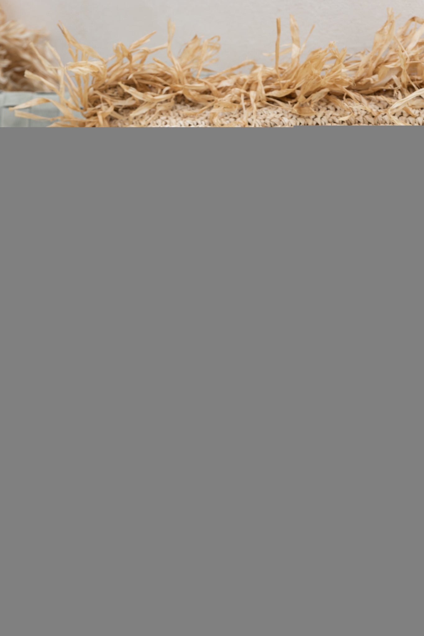J-Line Kussen Vierkant Raffia Naturel Small