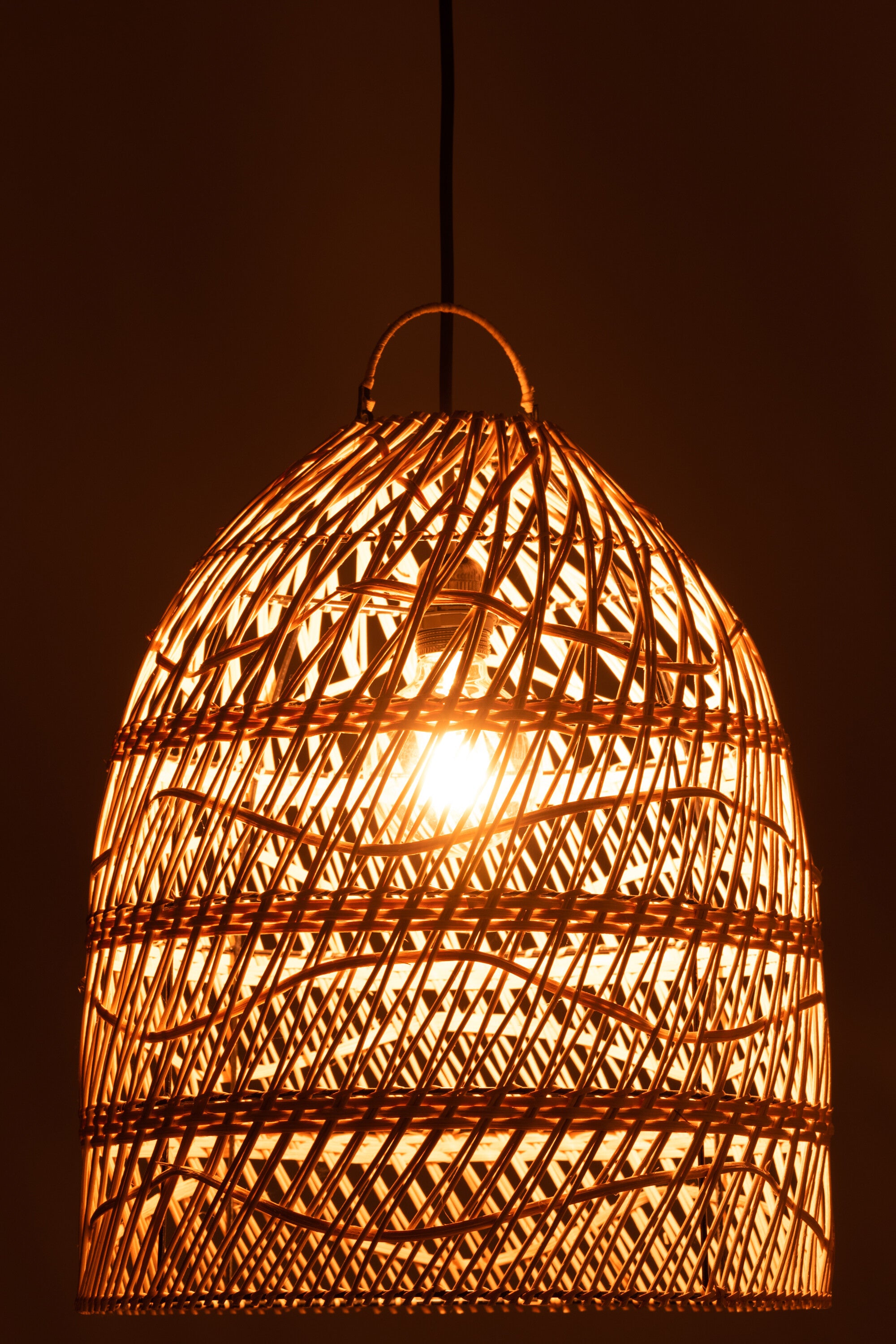 J-Line Gouden lamp - rotan - naturel