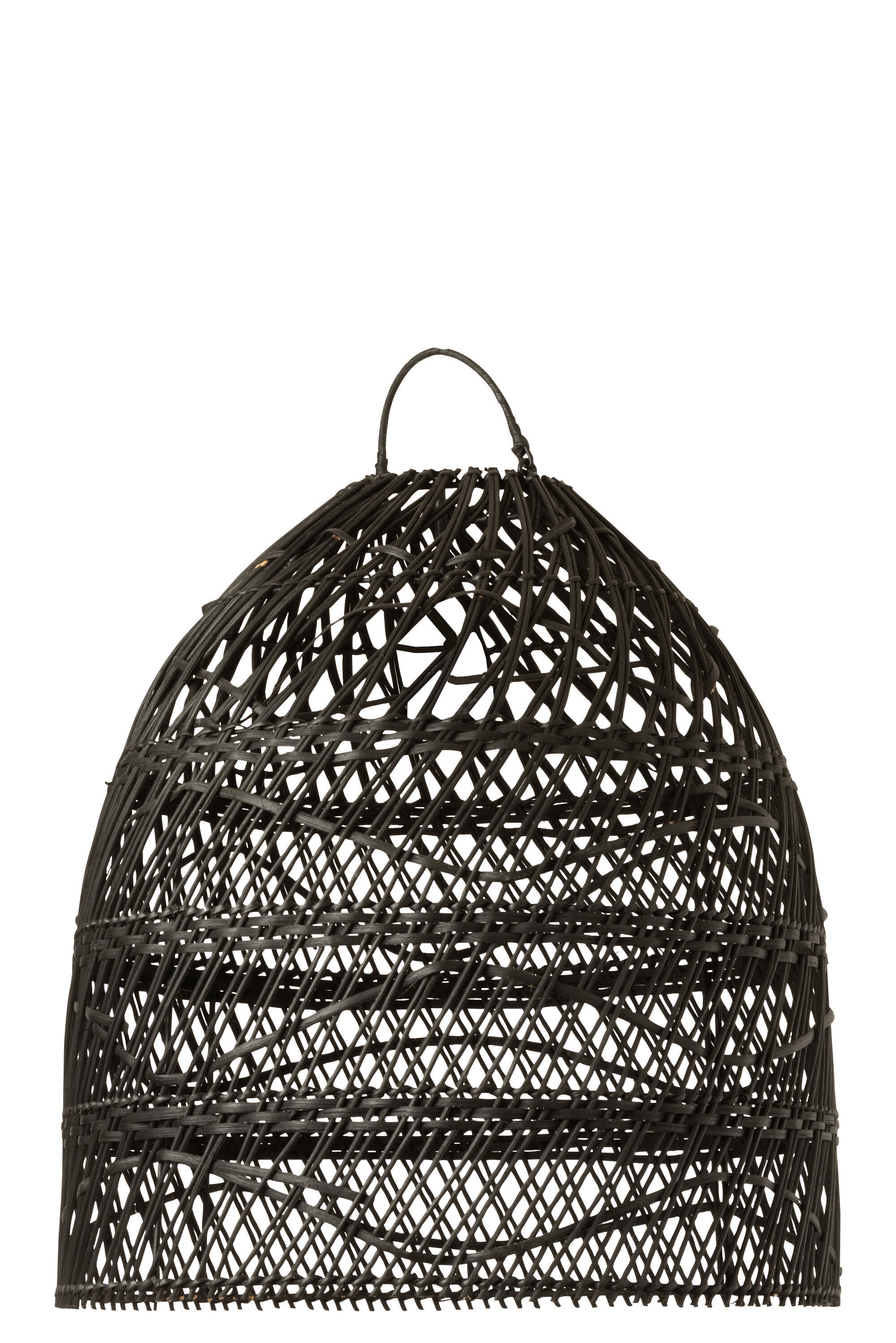 J-Line Lampkap Golven Rotan Zwart