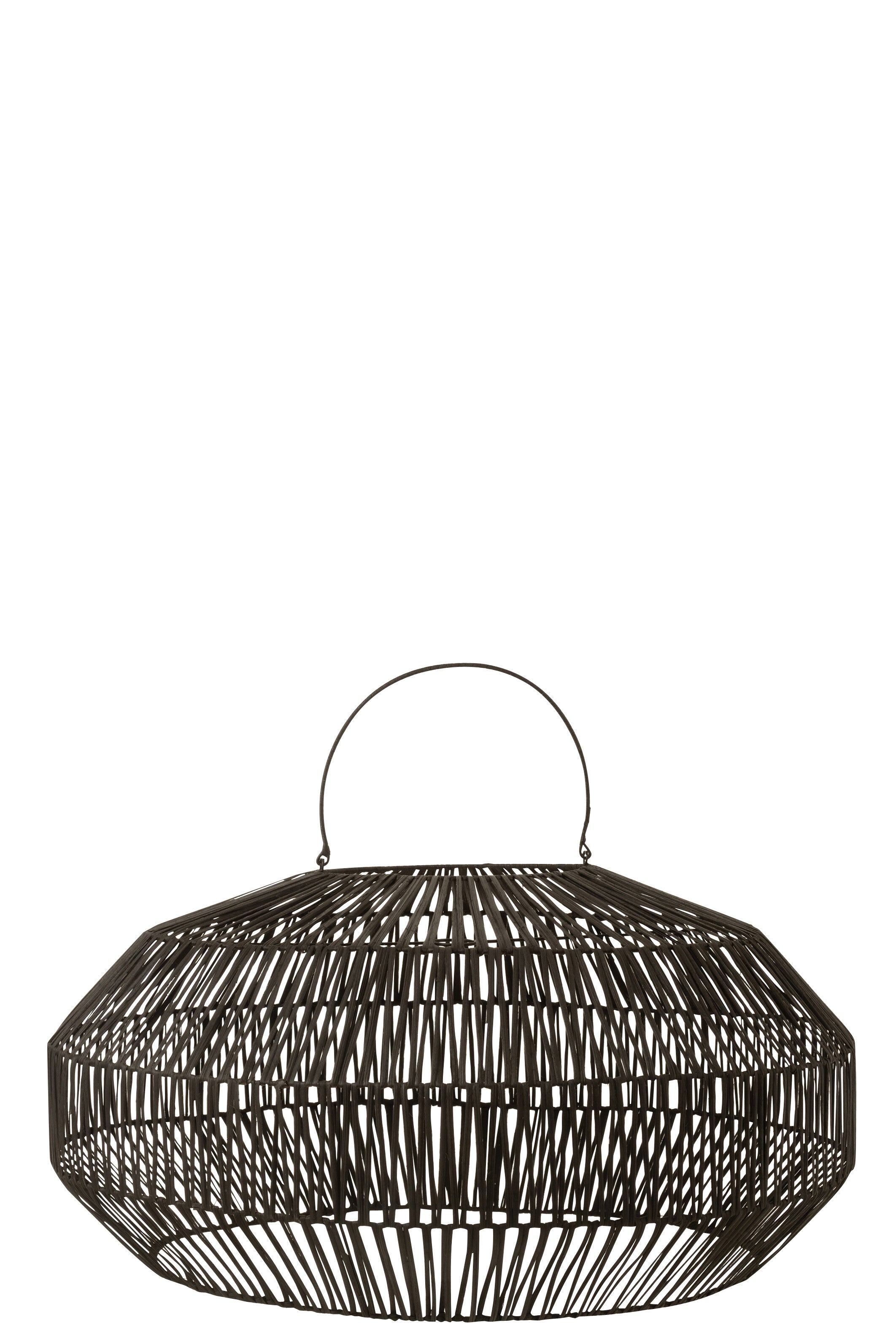 J-Line Lampkap Rotan Zwart Medium