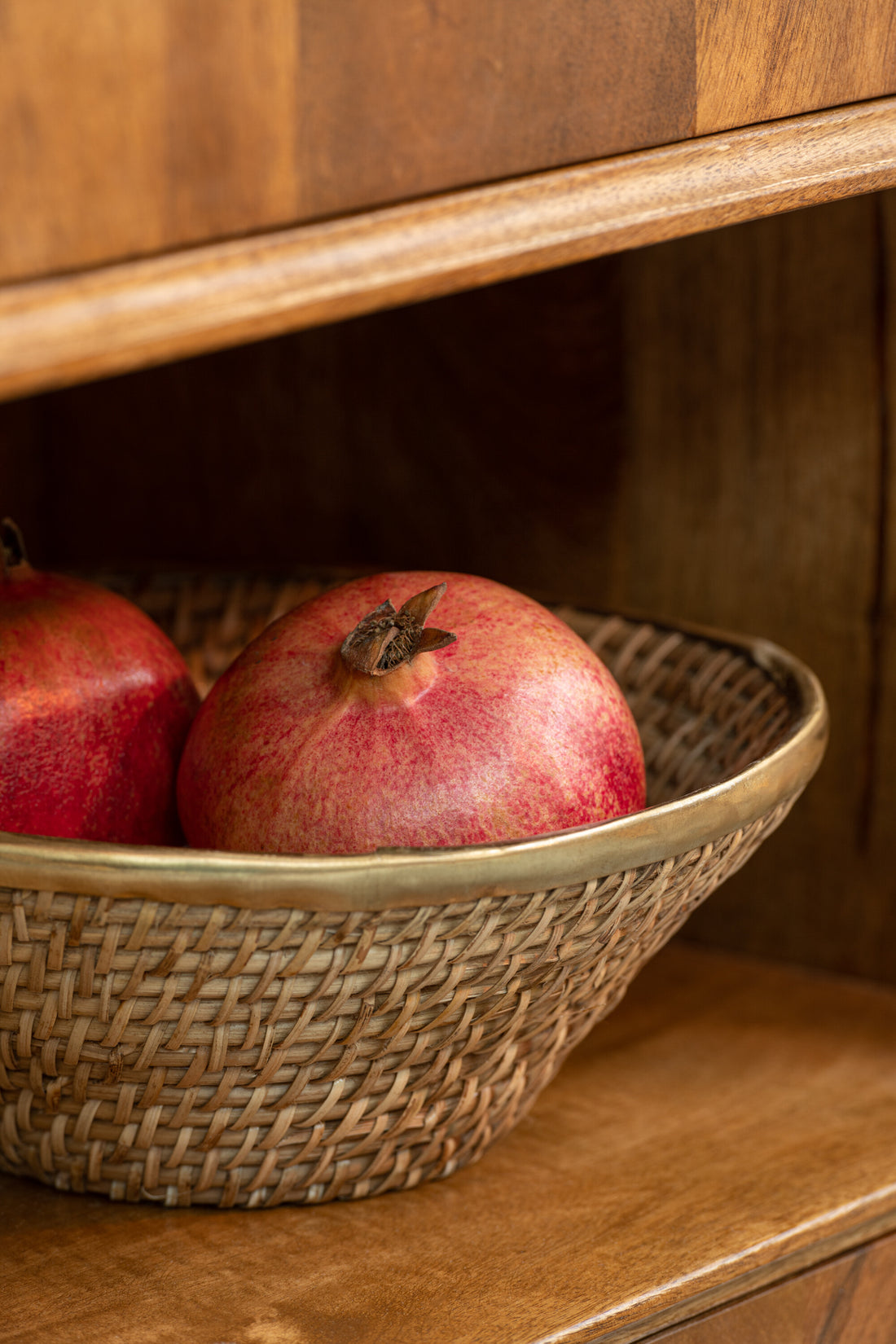 J-Line Rotan mand - fruitmand - jute - naturel