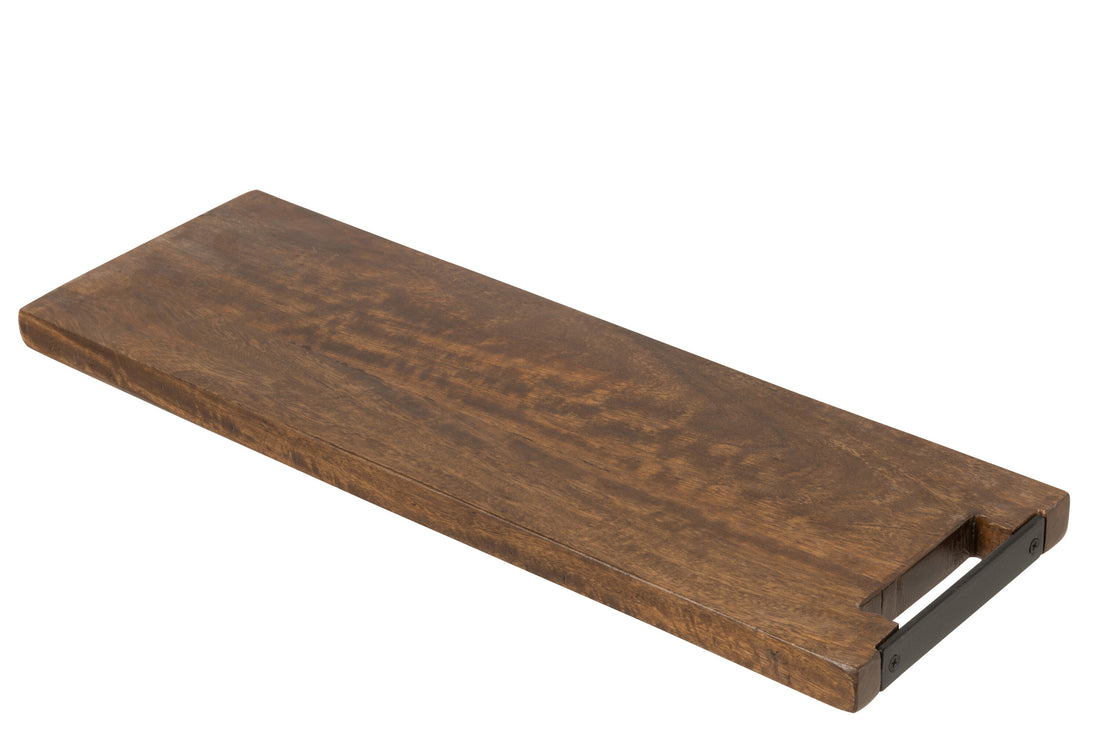 J-Line Lang Mango snijplank - hout - bruin - L