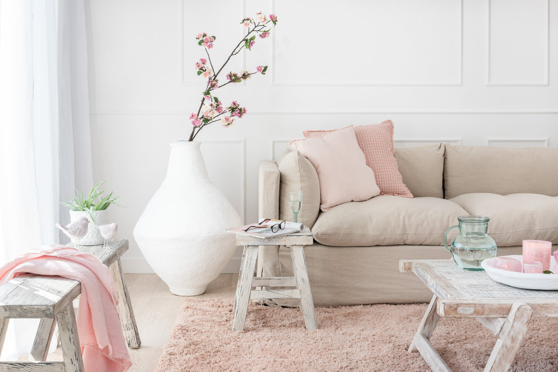 Vaas Extra-Groot Chad Papier Mache Wit