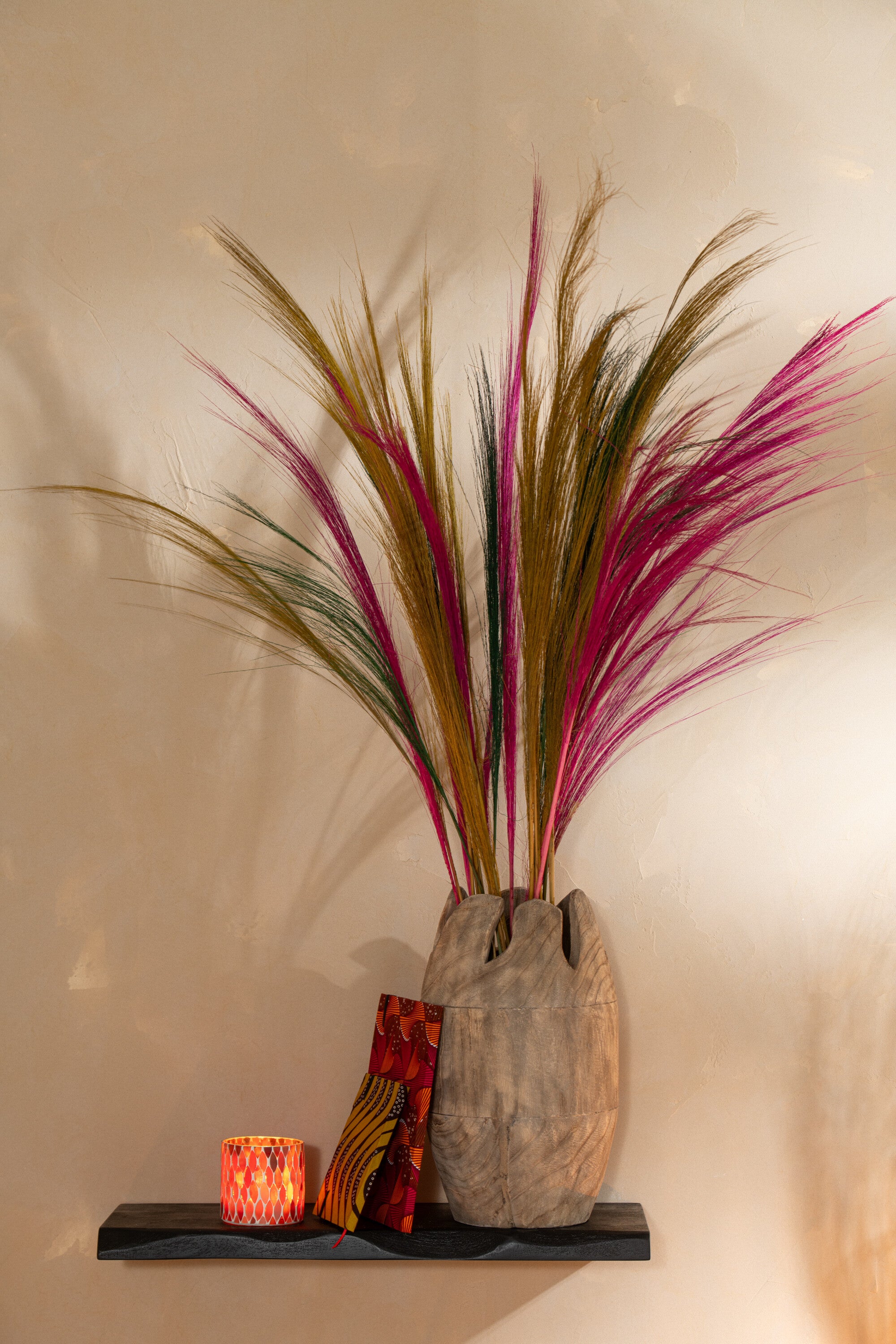 J-Line Vaas Onregelmatig Hout Naturel Large - 43.00 cm hoog