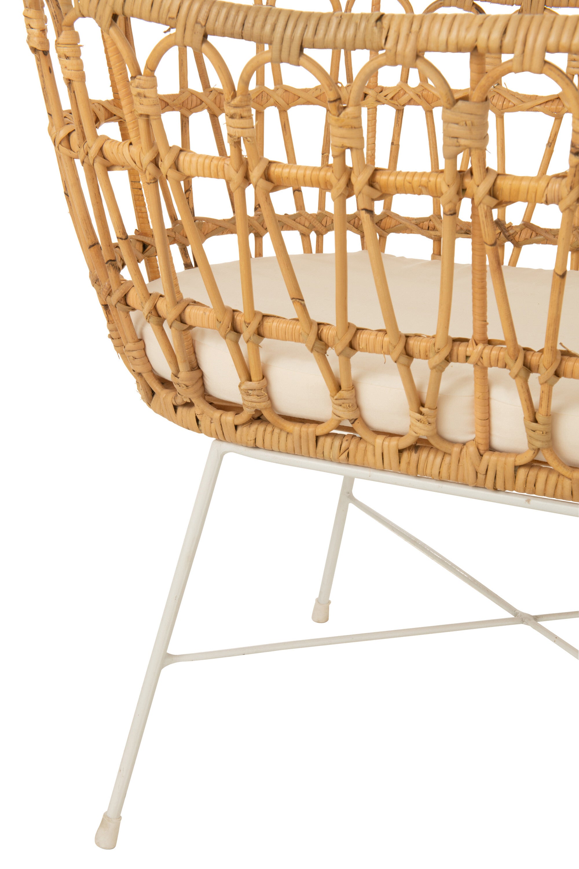 Wieg + Matras Rotan/Metaal Natuurlijk/Wit
