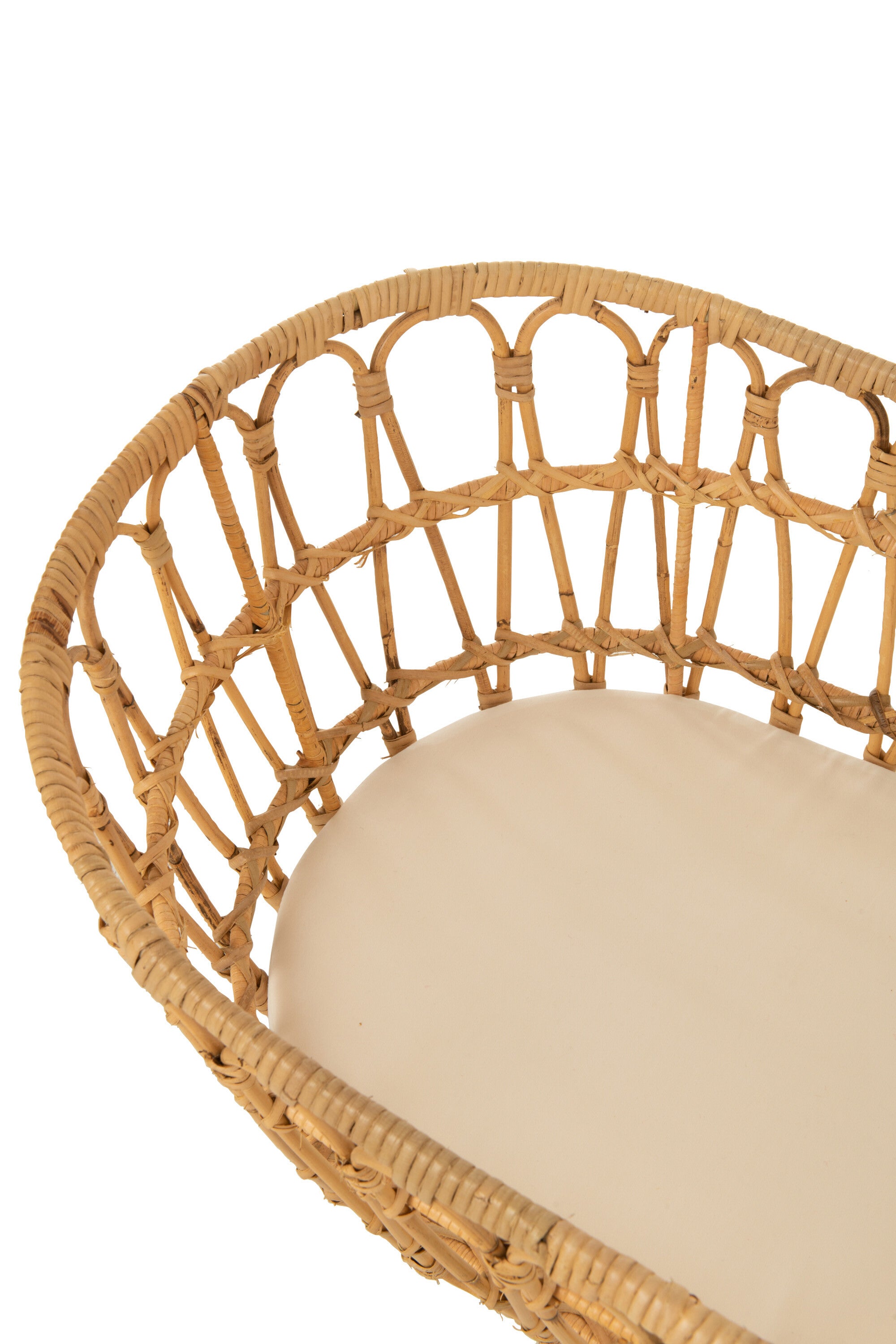 Wieg + Matras Rotan/Metaal Natuurlijk/Wit