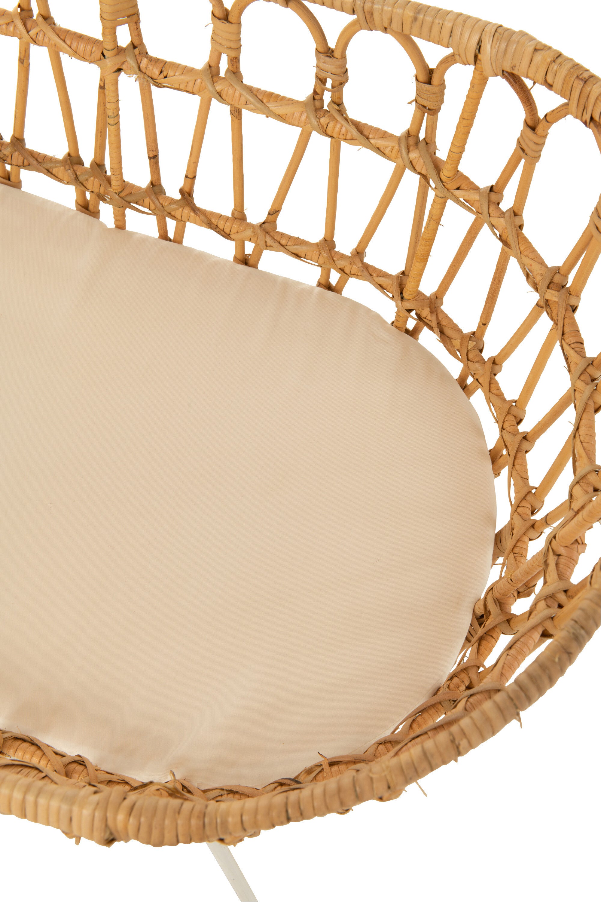 Wieg + Matras Rotan/Metaal Natuurlijk/Wit