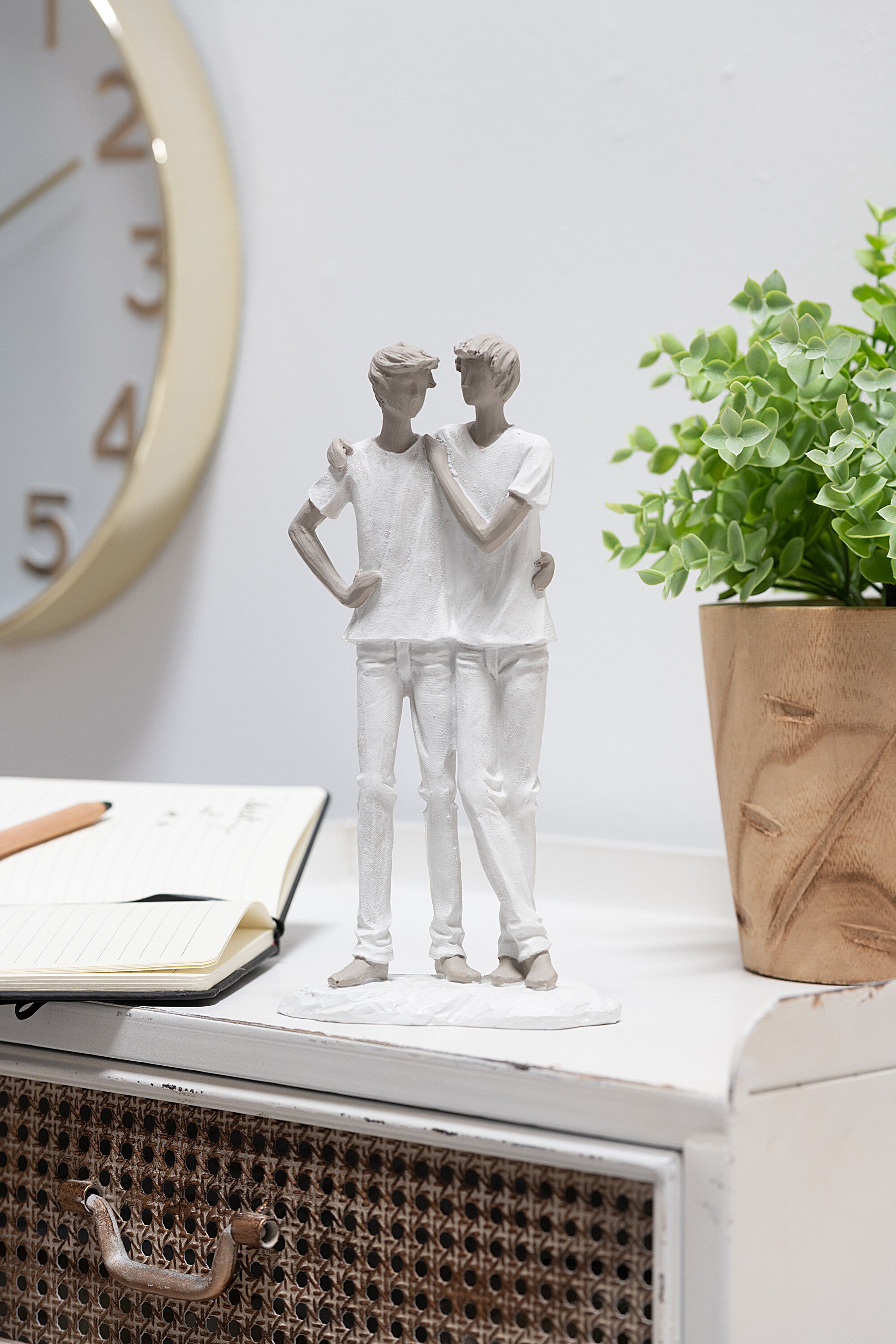 J-Line Koppel Jongens Poly Wit/Taupe