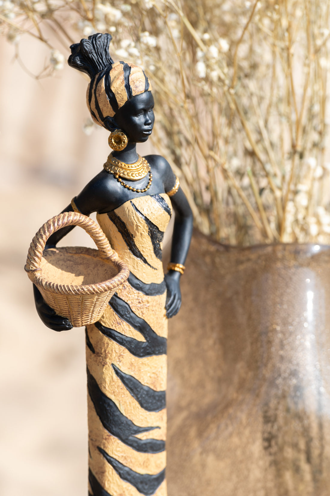 Afrikaanse Vrouw Zebra Poly Zwart/Bruin Groot Assortiment Van 2