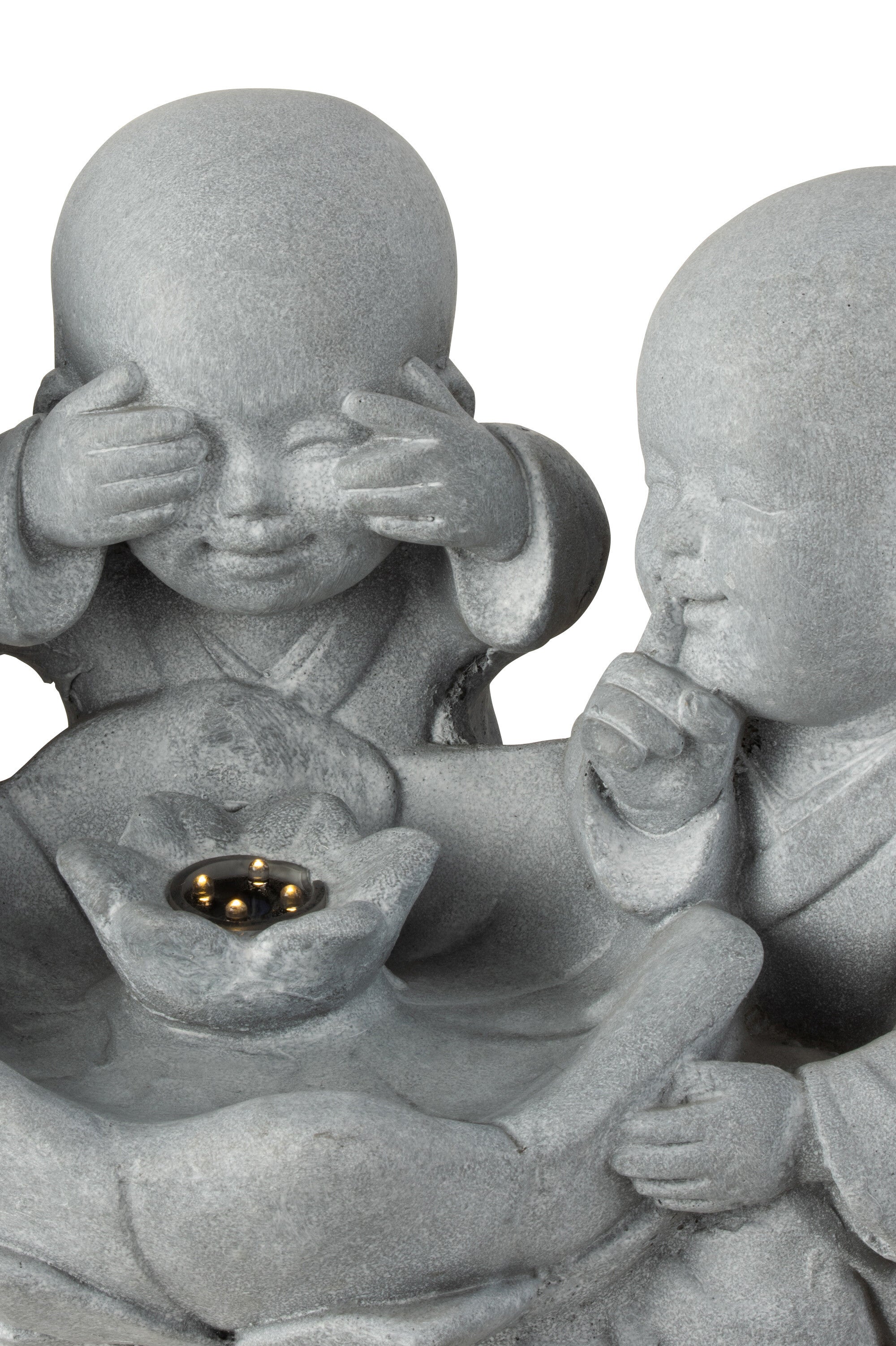 Fonteinmonnik Zie/Hoor/Spreek Geen Kwaad Poly Grijs