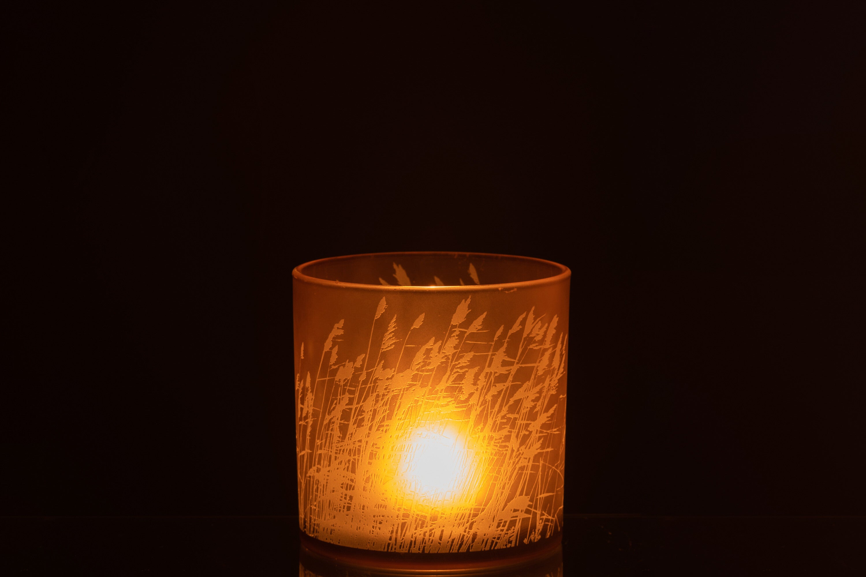 J-Line lantaarn gras glas beige groot