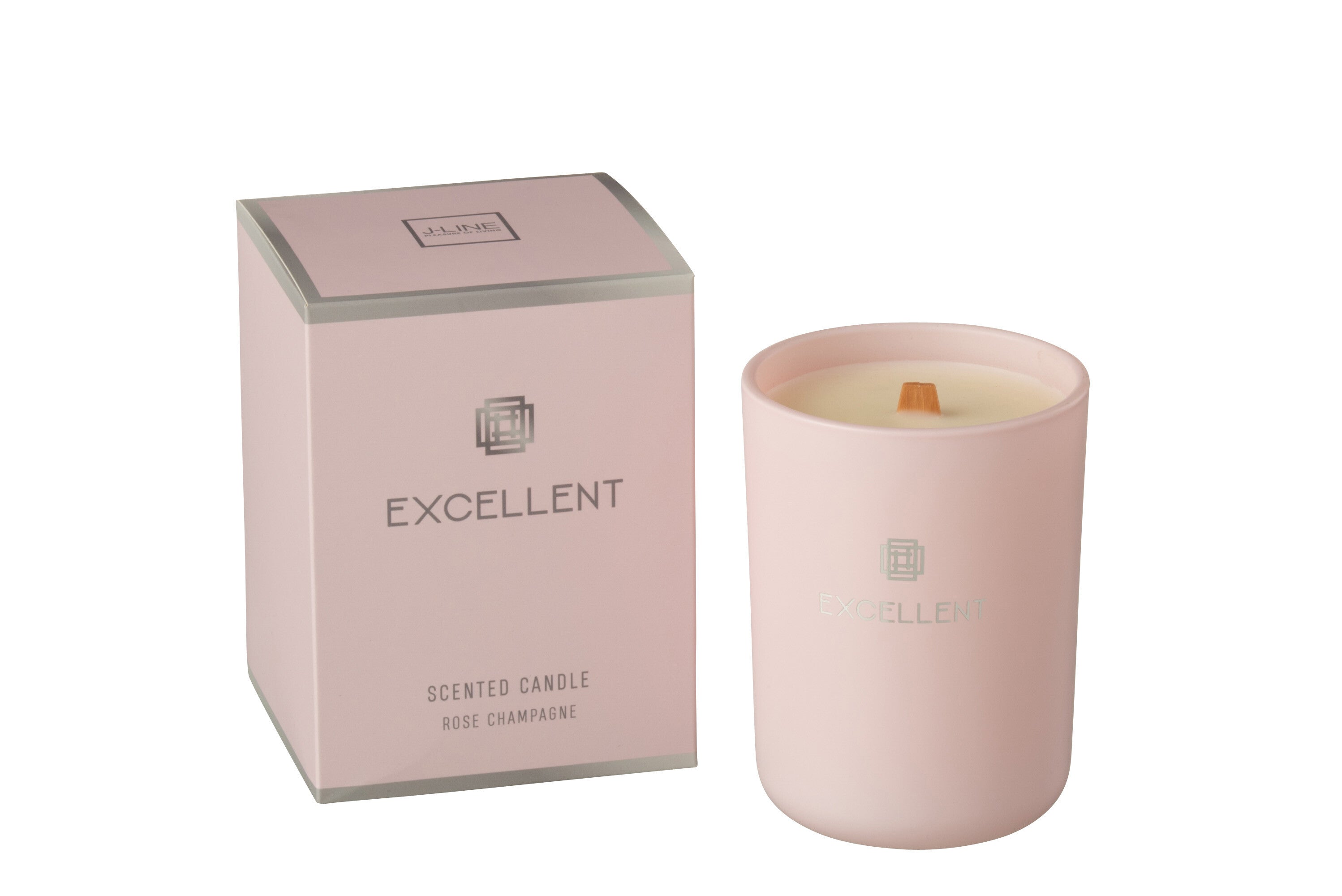 J-Line geurkaars Excellent - glas - roze – S - 50U