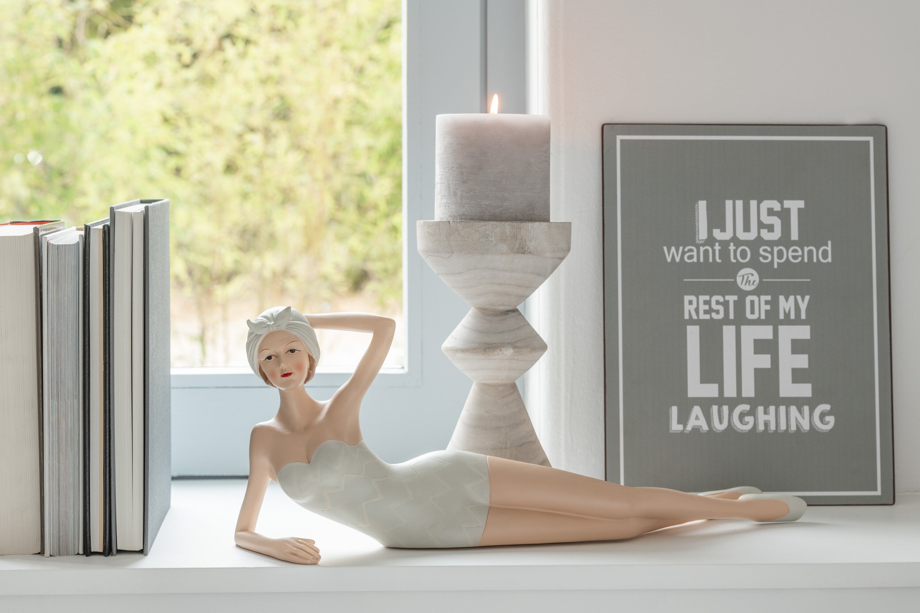 J-Line Plakkaat Life/Vie Engels/Frans Metaal Grijs/Wit