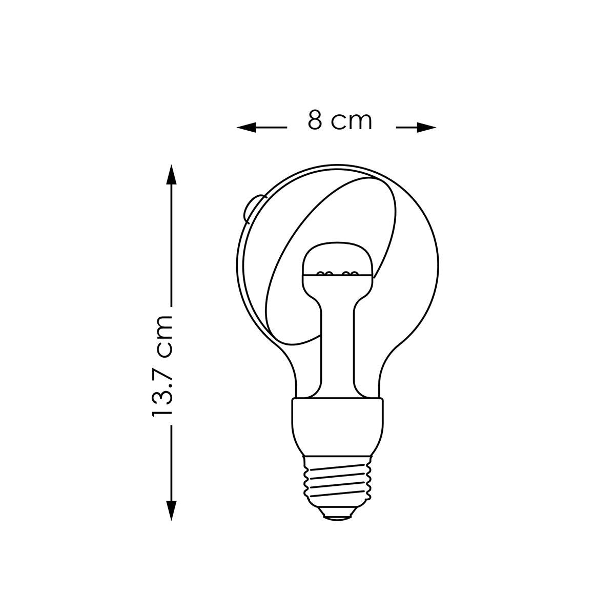 LED lamp Sphere wit G80 E27 3W 220Lm 2700K