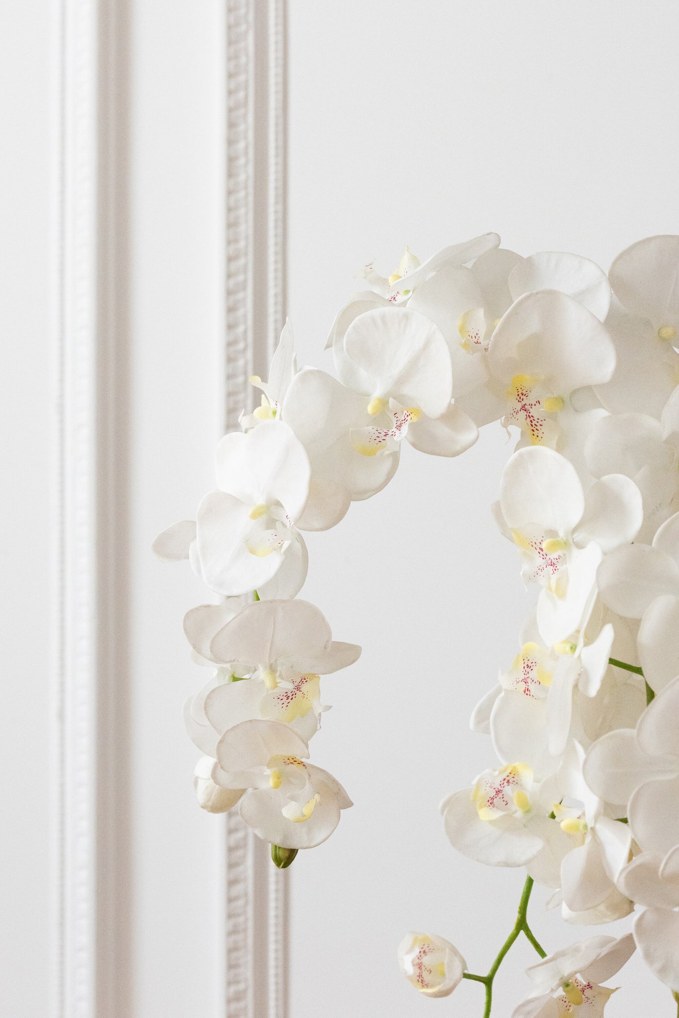 J-Line Orchidee In Aarde Plastiek Wit/Groen Large