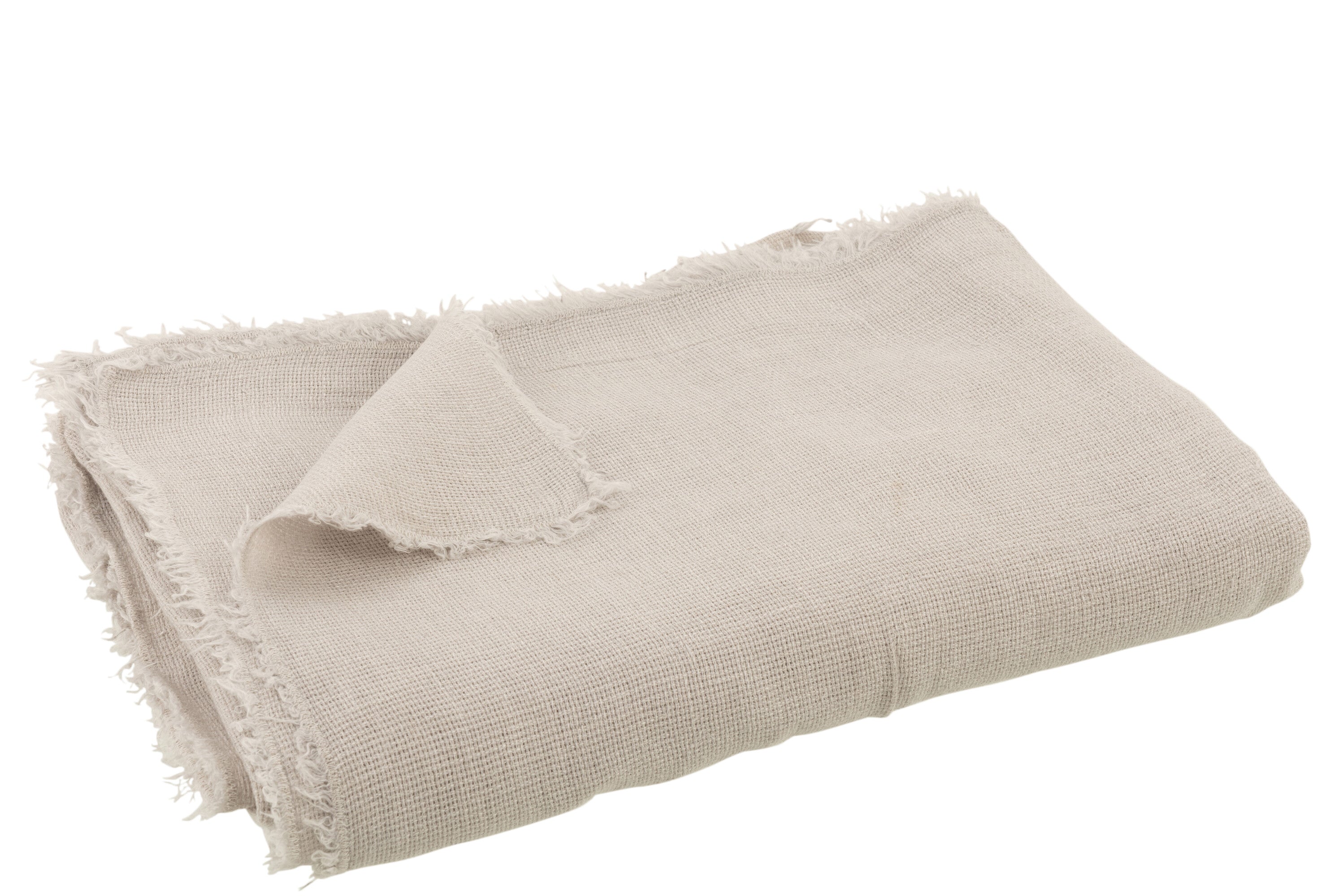 J-Line Plaid effen - katoen - grijs - 200 x 150 cm