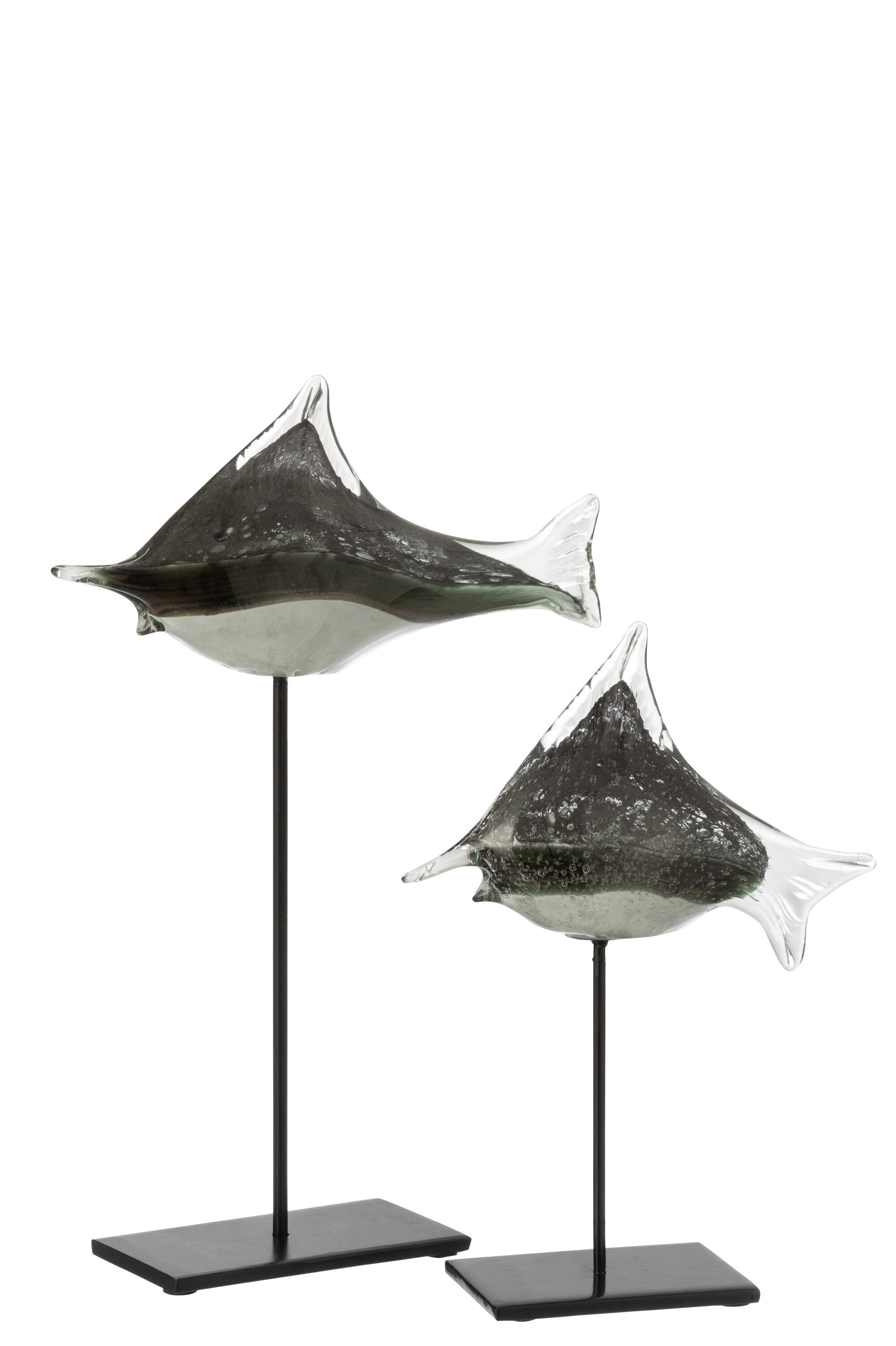 Vis Te Voet Glas/IJzer Grijs/Zwart Groot