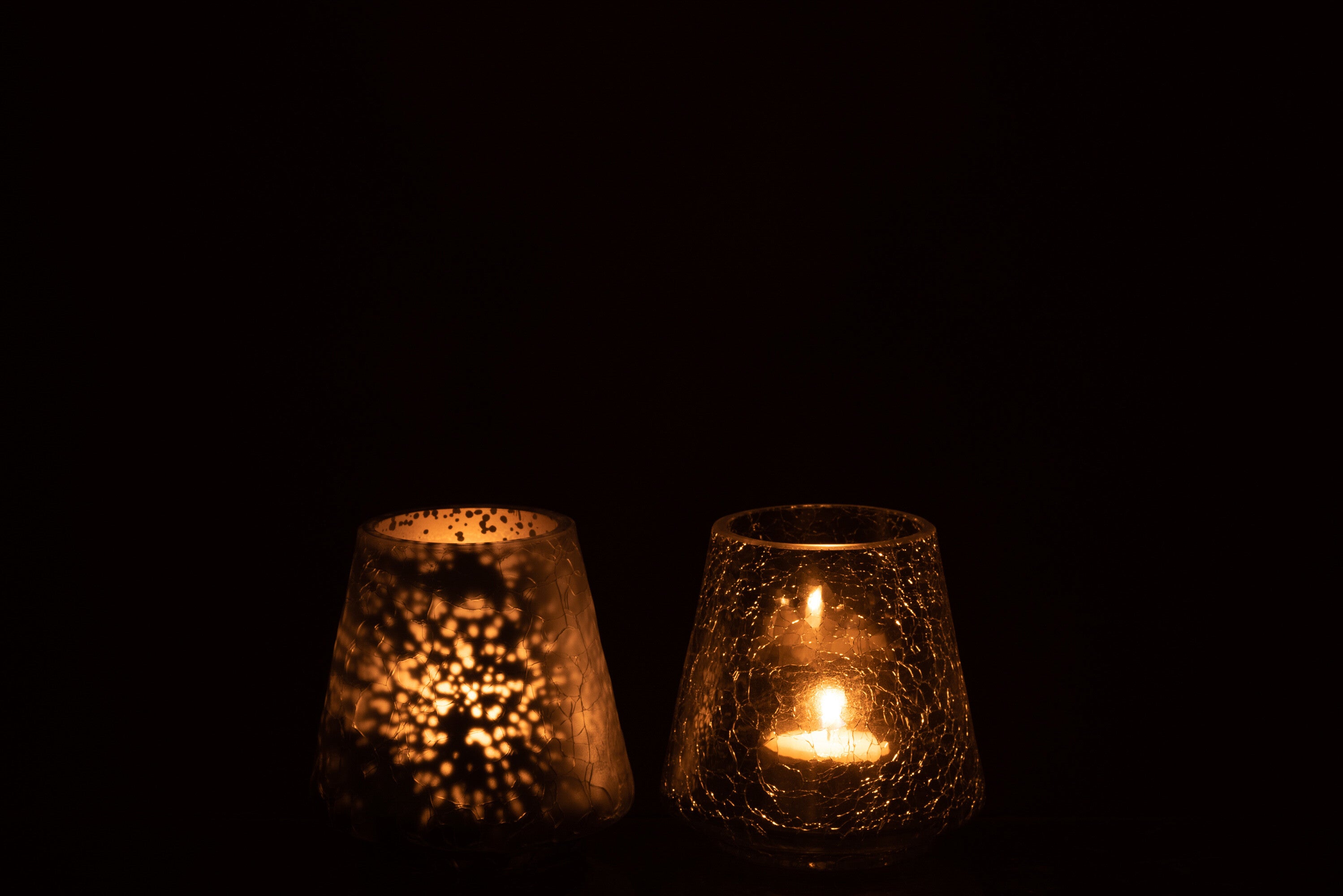 Orkaan Conic Craquelure Mat/Glanzend Blauw Klein Assortiment Van 2