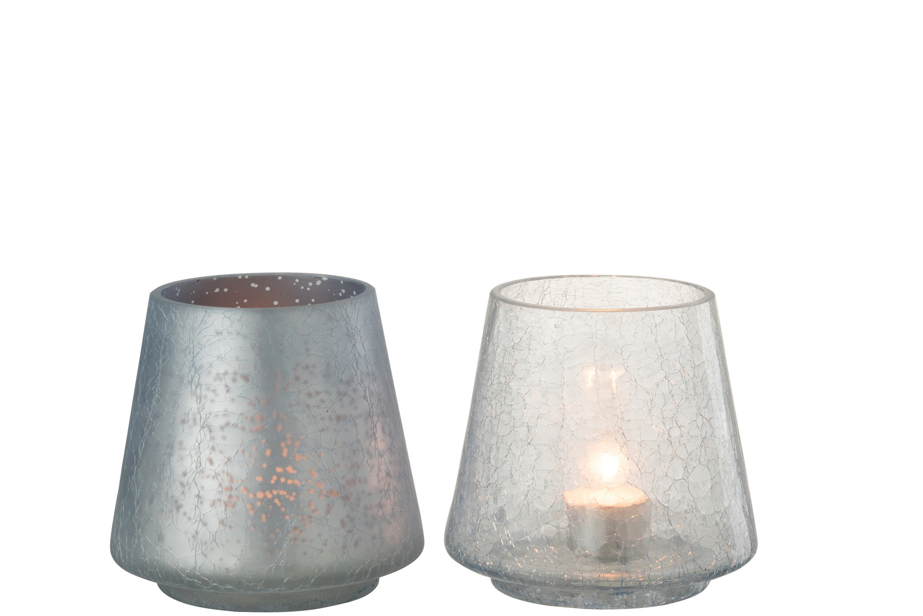 Orkaan Conic Craquelure Mat/Glanzend Blauw Medium Assortiment Van 2