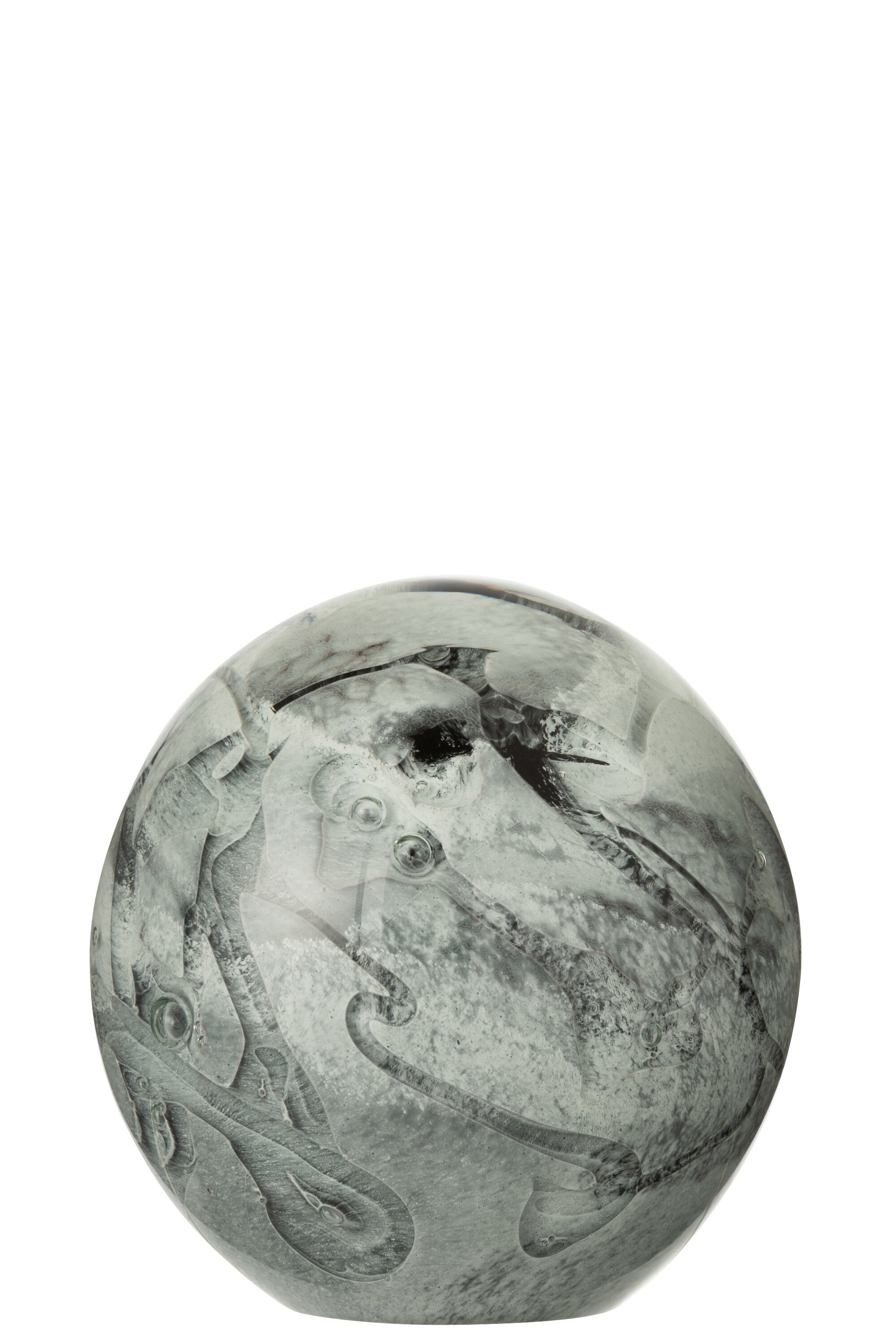 Papiergewicht Mix Strepen Glas Wit/Grijs Groot