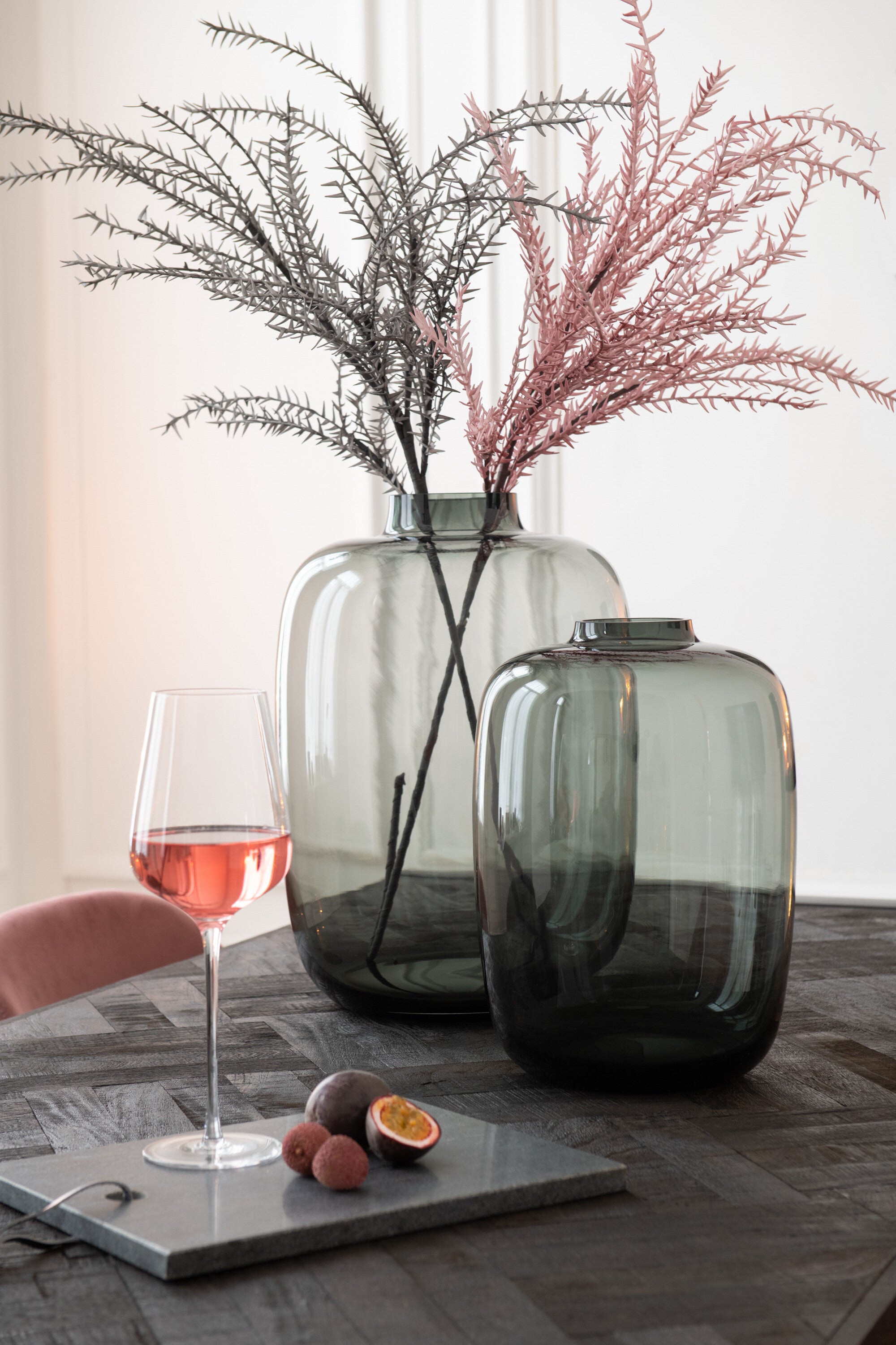 J-Line Vaas Cleo Glas Grijs Small