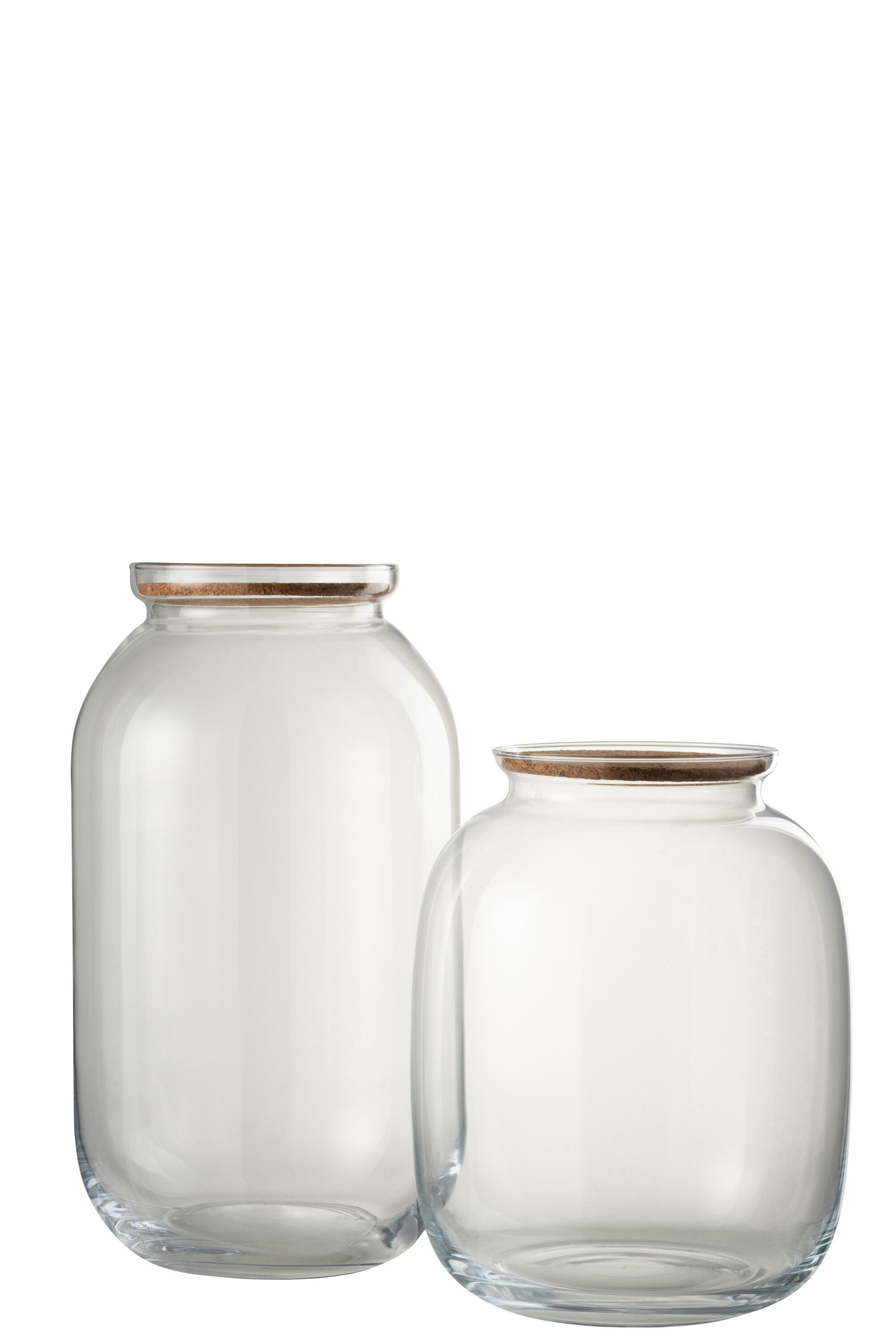 J-Line Pot Roxy Decoratief Glas/Kurk Transparant Large