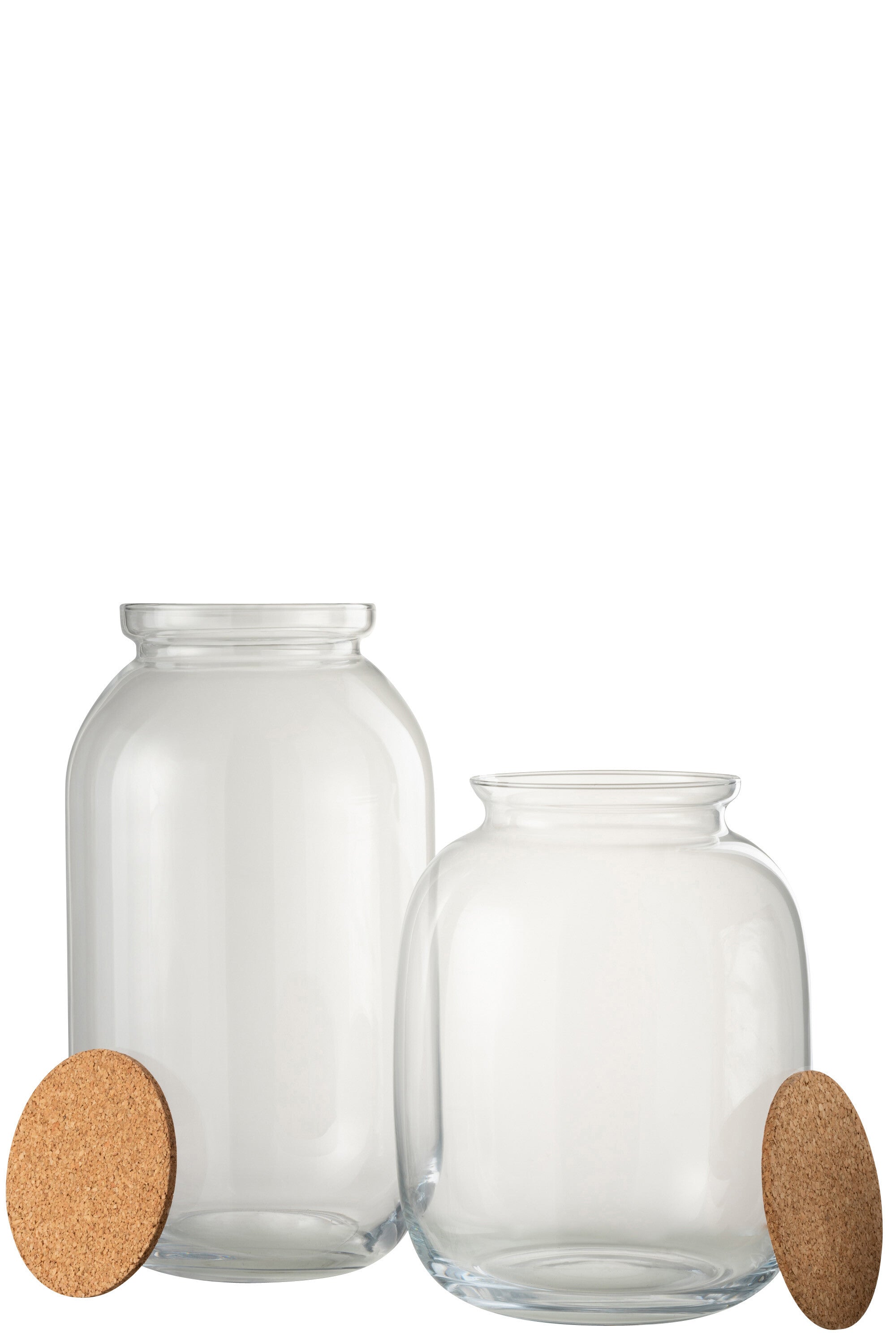 J-Line Pot Roxy Decoratief Glas/Kurk Transparant Large