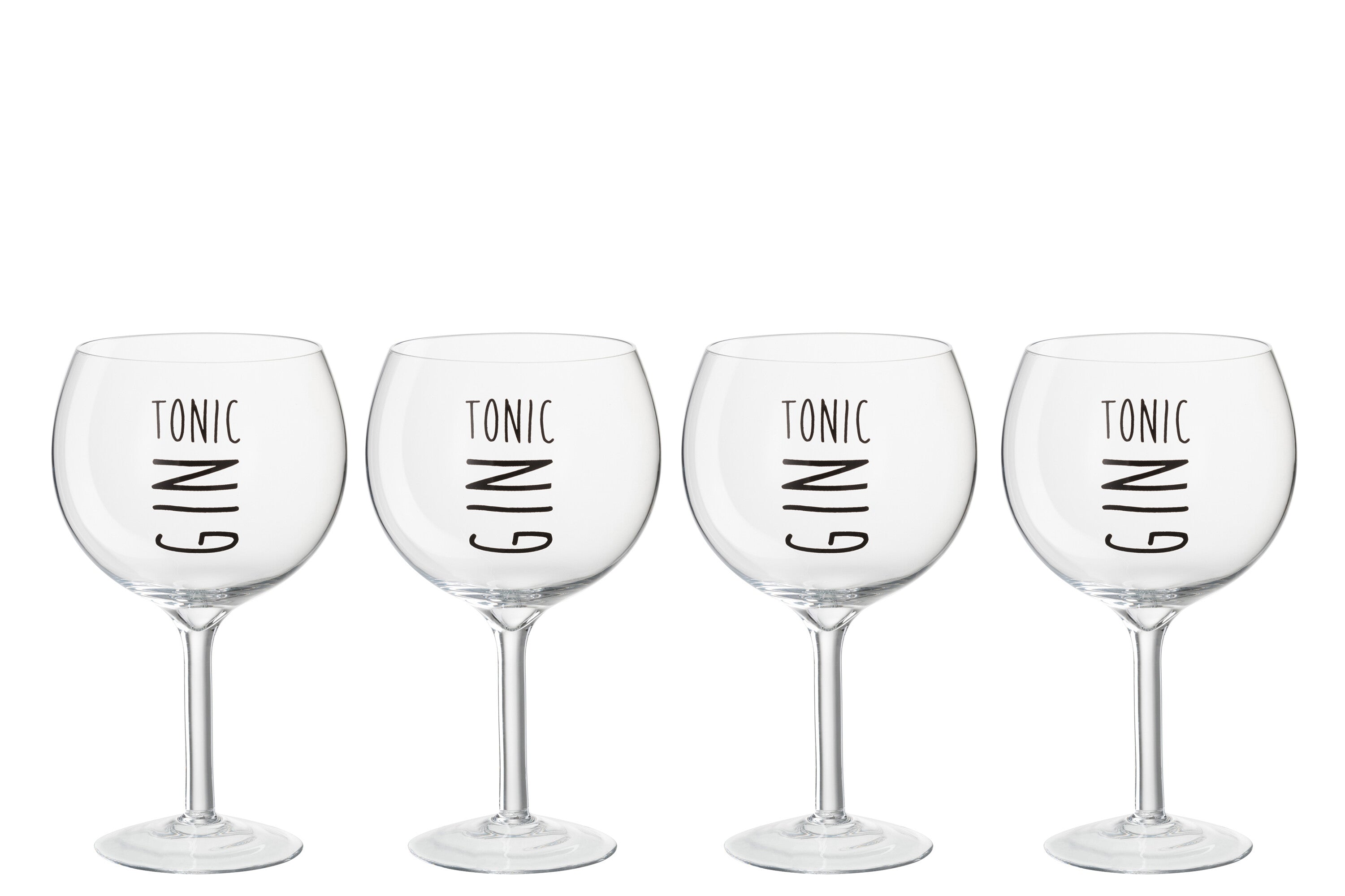 Cadeaubox 4 Gin Glazen Glas Transparant/Zwart