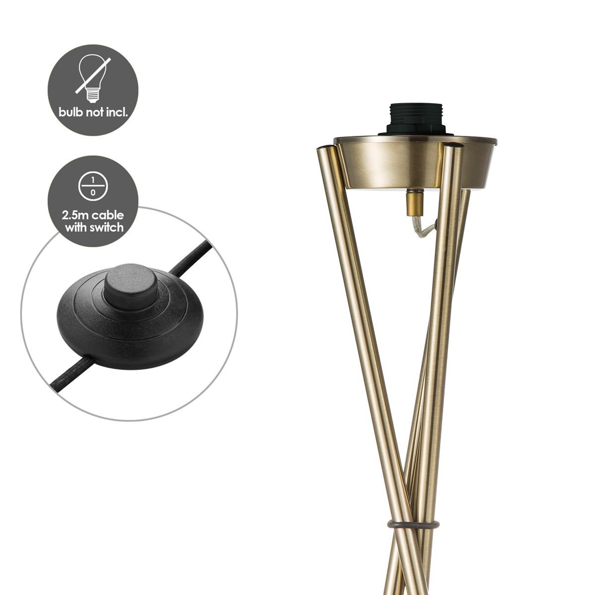 vloerlamp voet Tripod 48/48/149cm - Messing