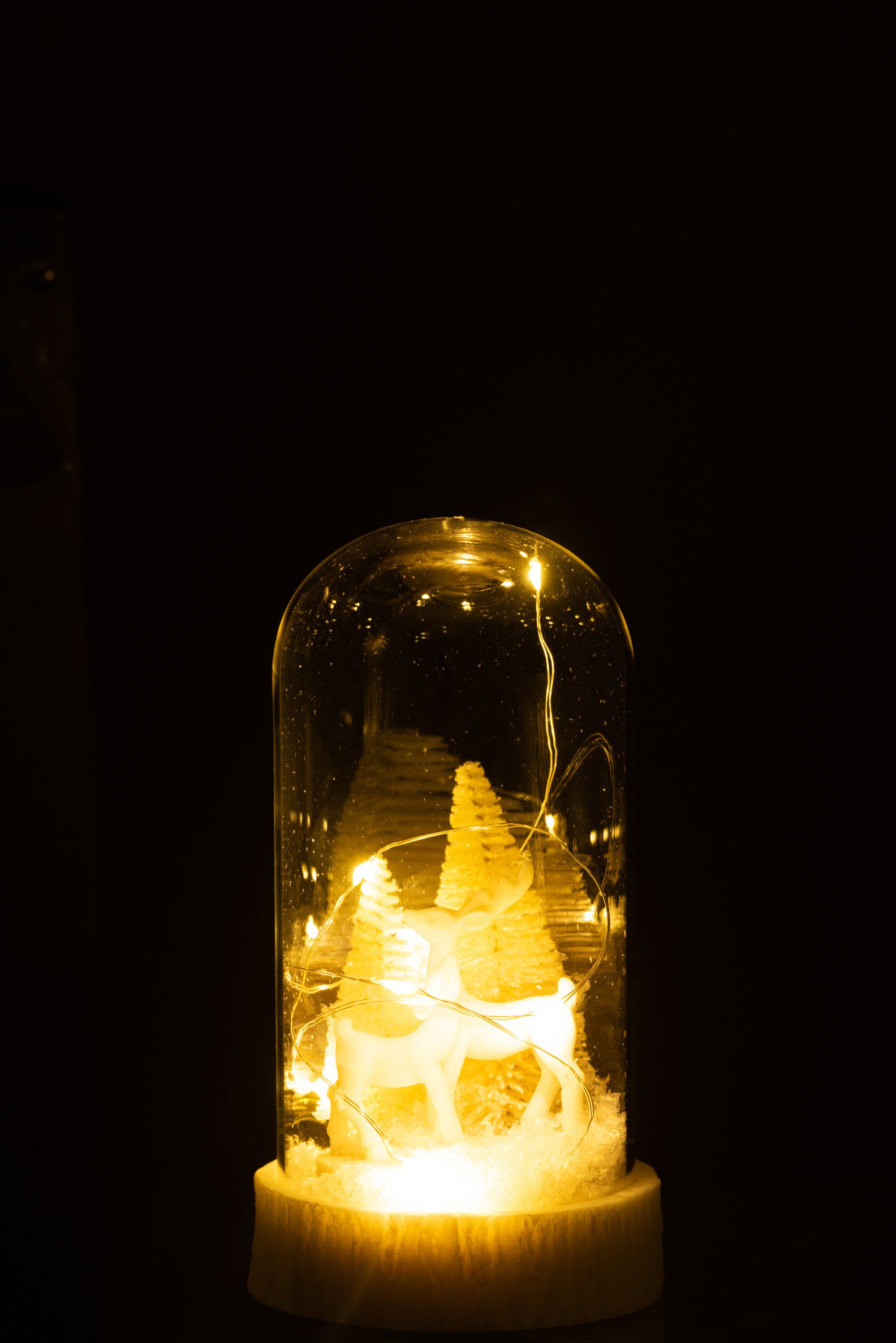 J-Line Stolp Hoog Led Herten Glas/Resin Wit Small