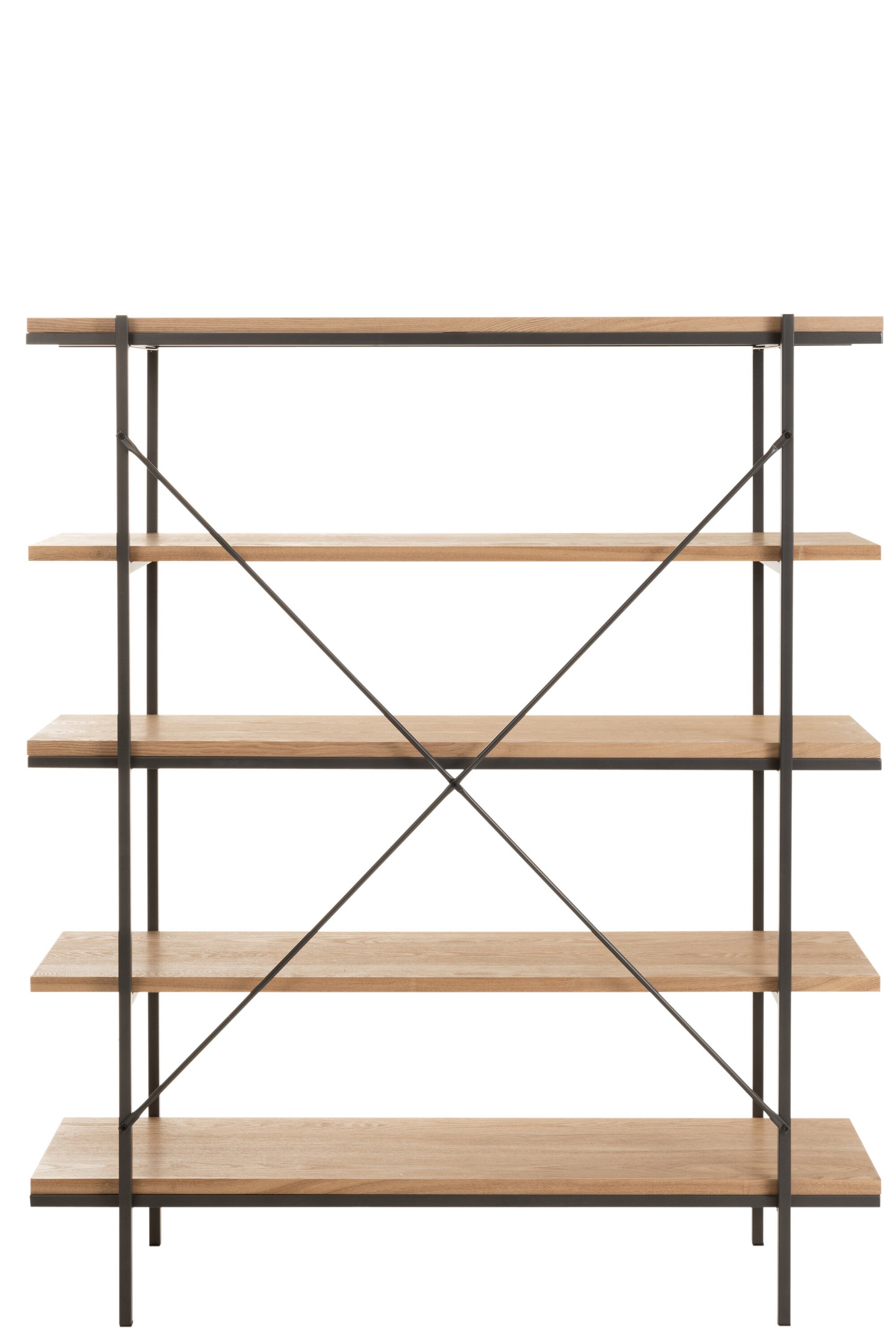 Rek 5 planken Hout/Metaal Natuurlijk