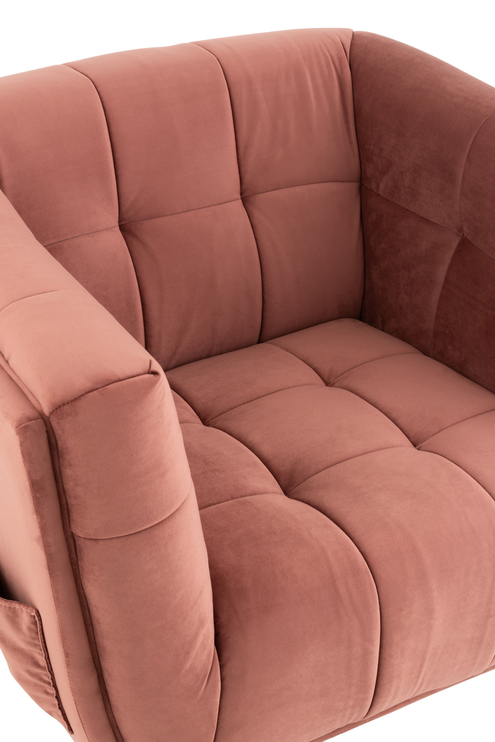 J-Line Lounge Zetel 1-Zit Textiel/Hout/Metaal Antiek Roze