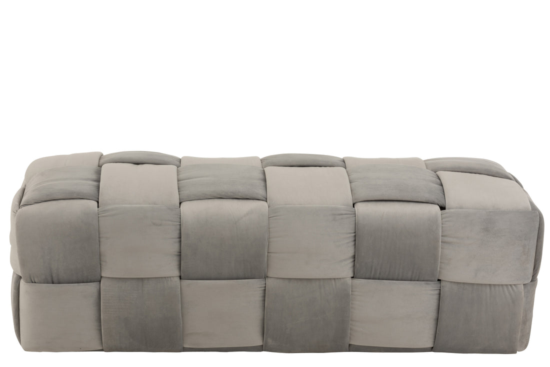 Pouf 3-Persoons Textiel/Hout Lichtgrijs