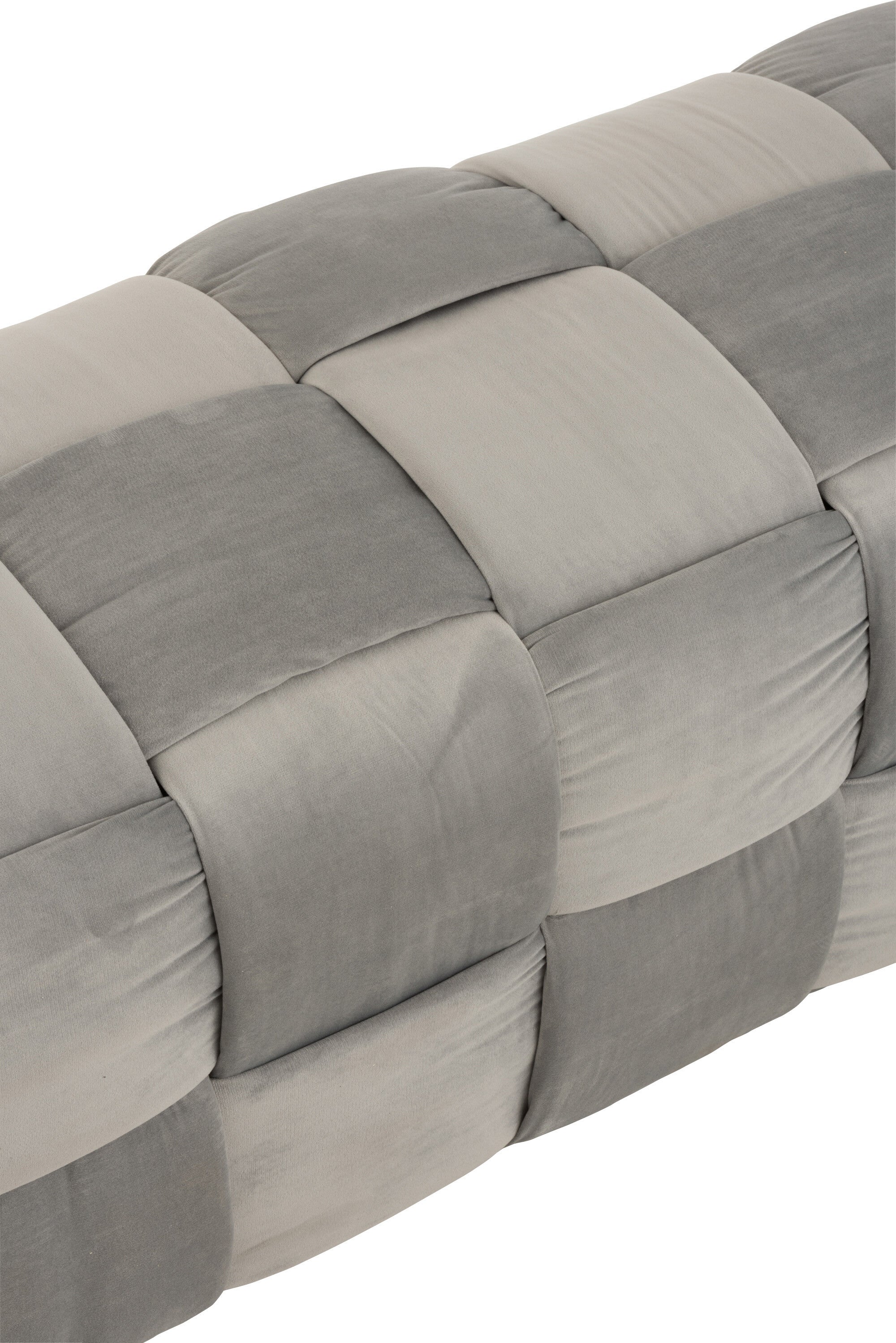 Pouf 3-Persoons Textiel/Hout Lichtgrijs
