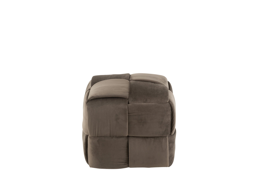 J-Line Poef 1-Zit Textiel/Hout Donker Grijs