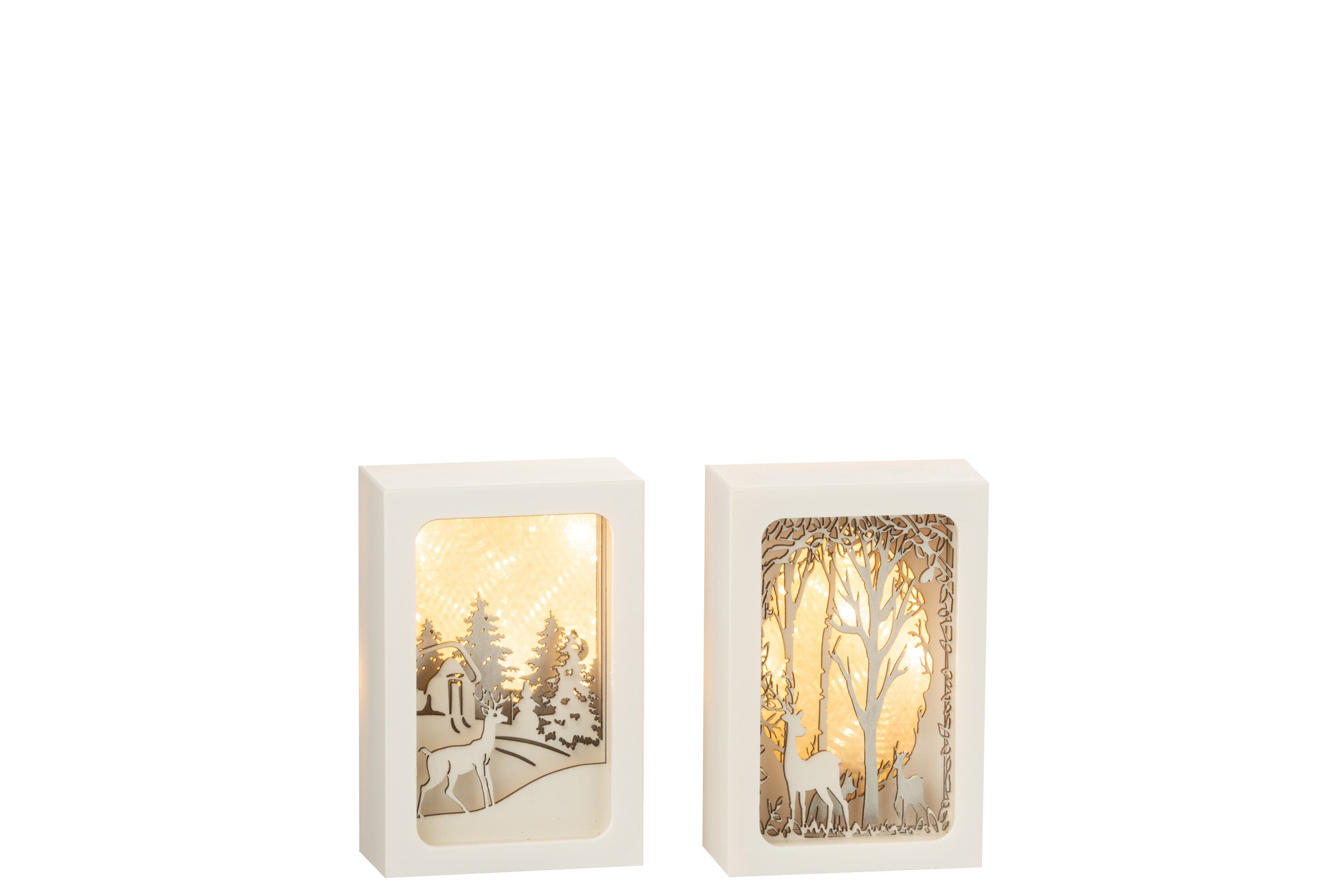 Frame Hoog 3D Led Winter Pvc/Glas Zilver Assortiment Van 2