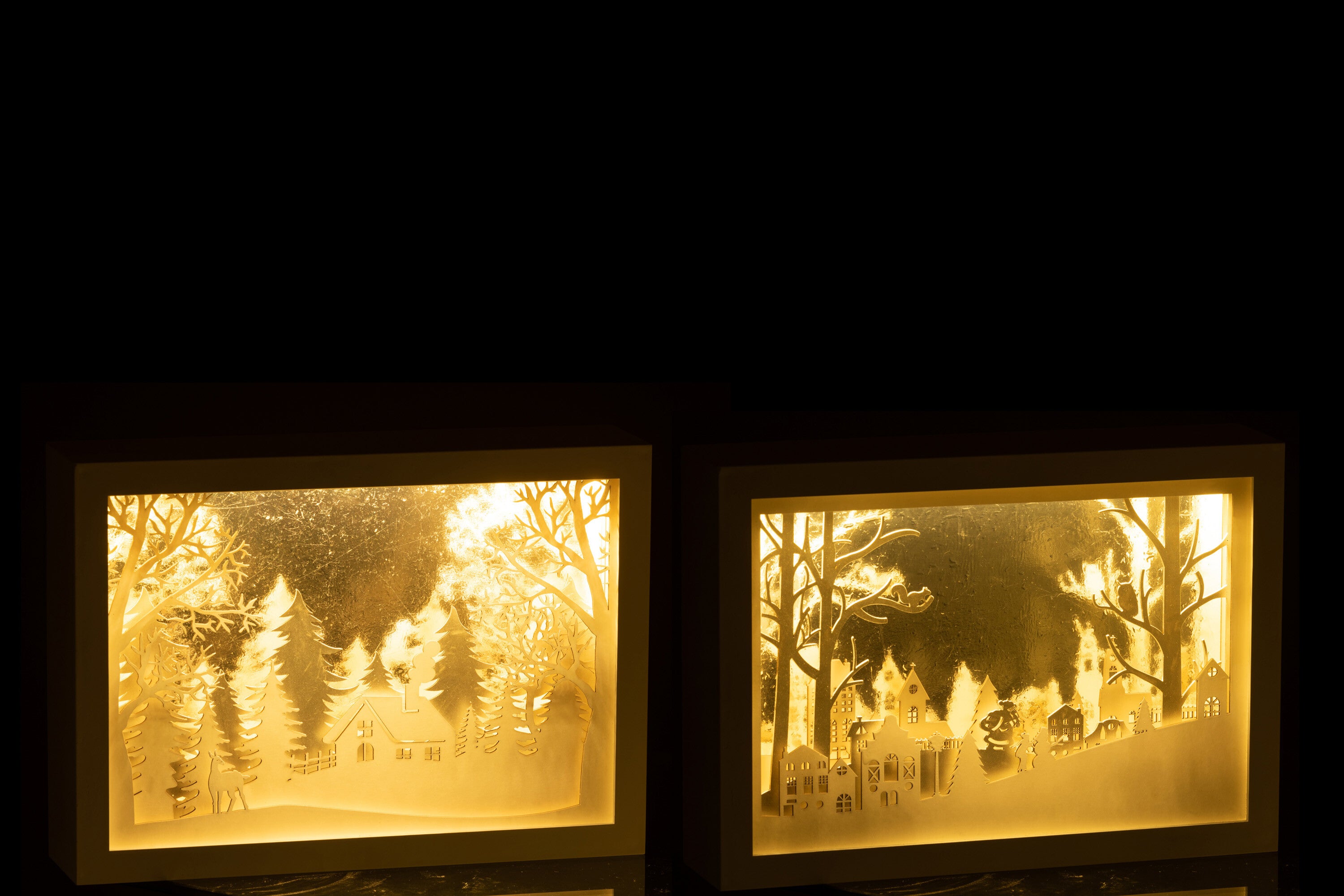 Frame Laag 3D Led Winter Pvc/Glas Zilver Assortiment Van 2