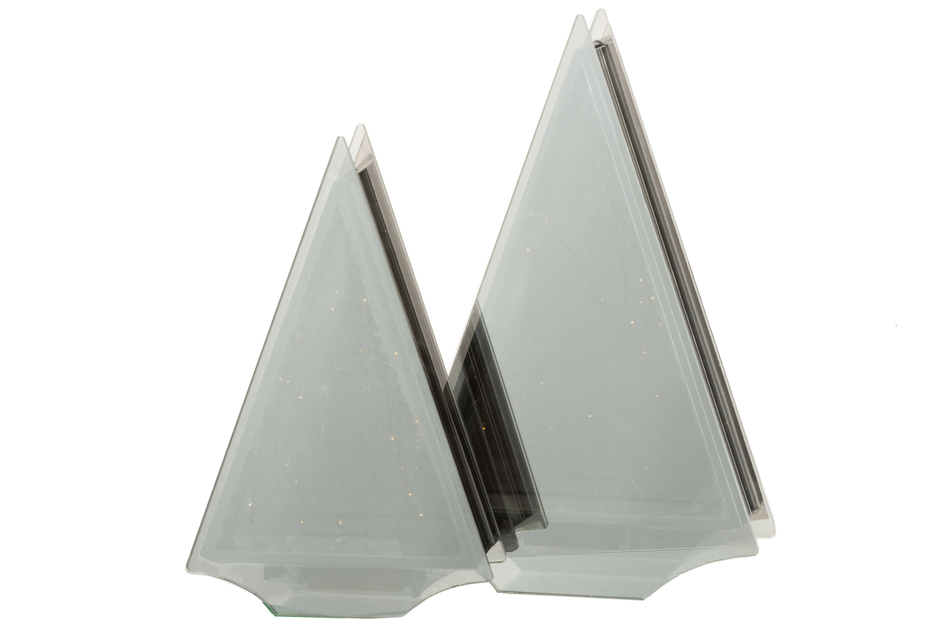 Decoratie Led Driehoek Glas Goud Groot