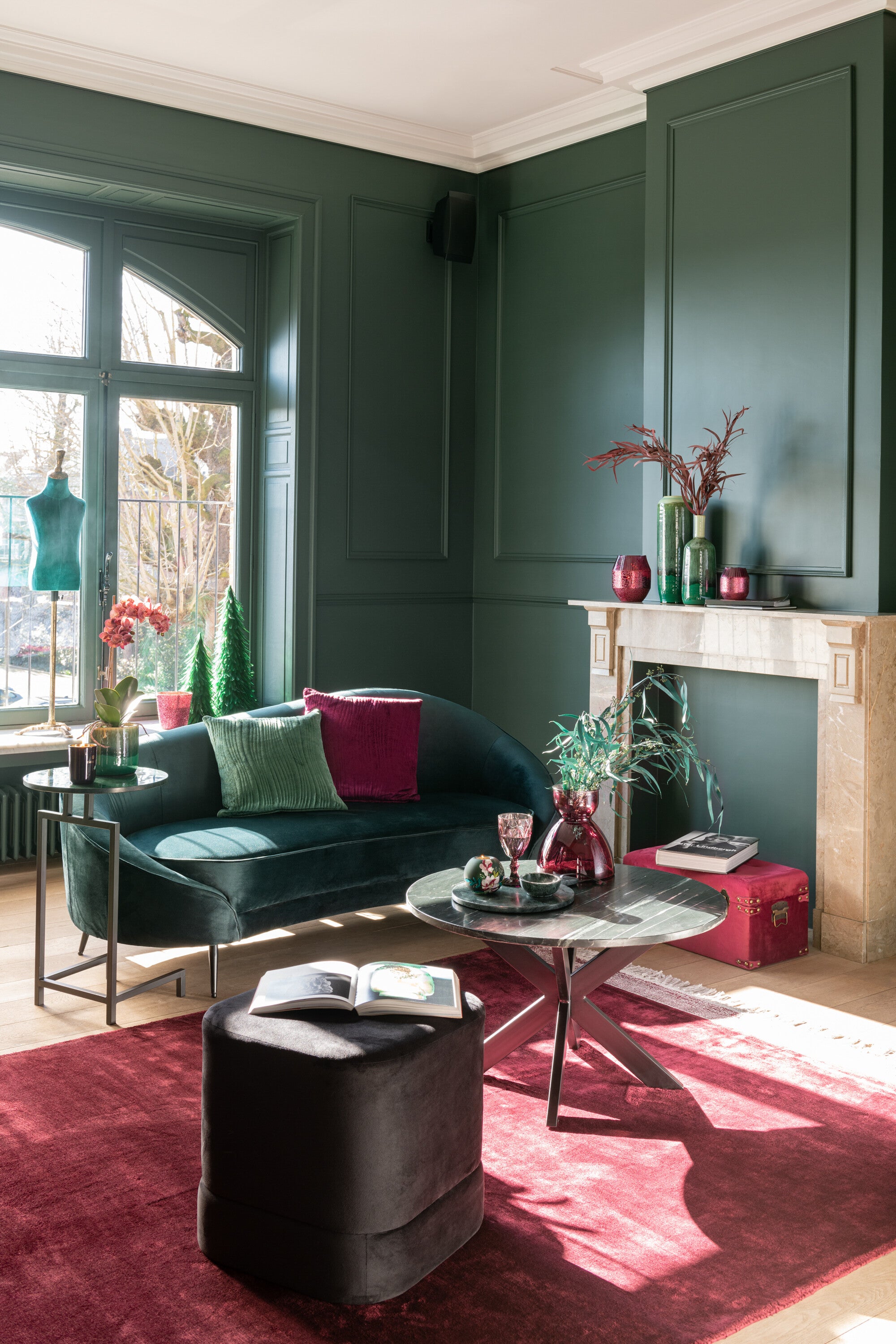 Bank Elisabeth Textiel/Metaal Groen