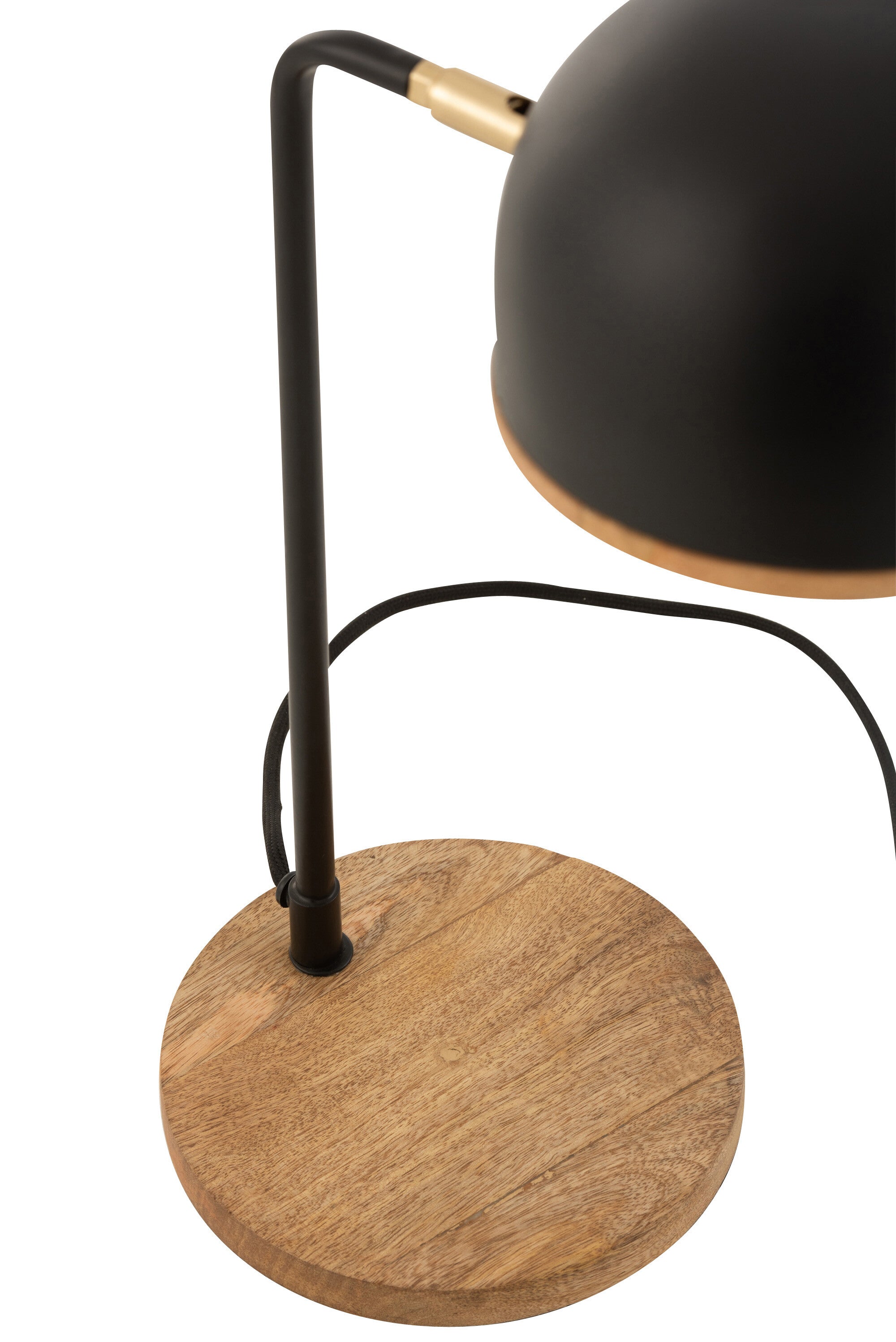 J-Line Tafellamp Evy Ijzer/Hout Zwart/Naturel