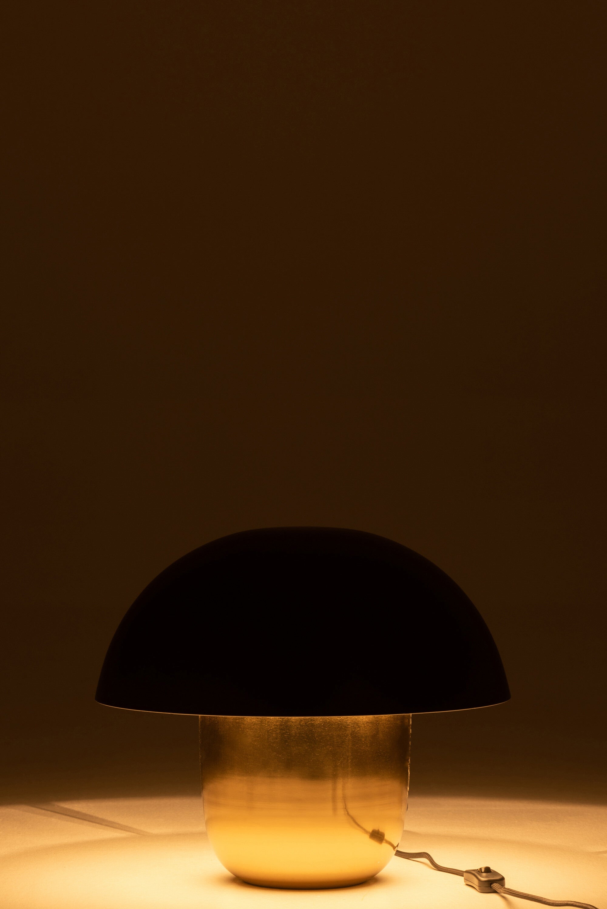 J-Line Lamp Paddenstoel Ijzer Zwart/Goud Small