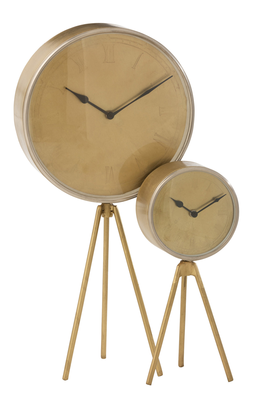 Klok Op Statief IJzer Goud Groot