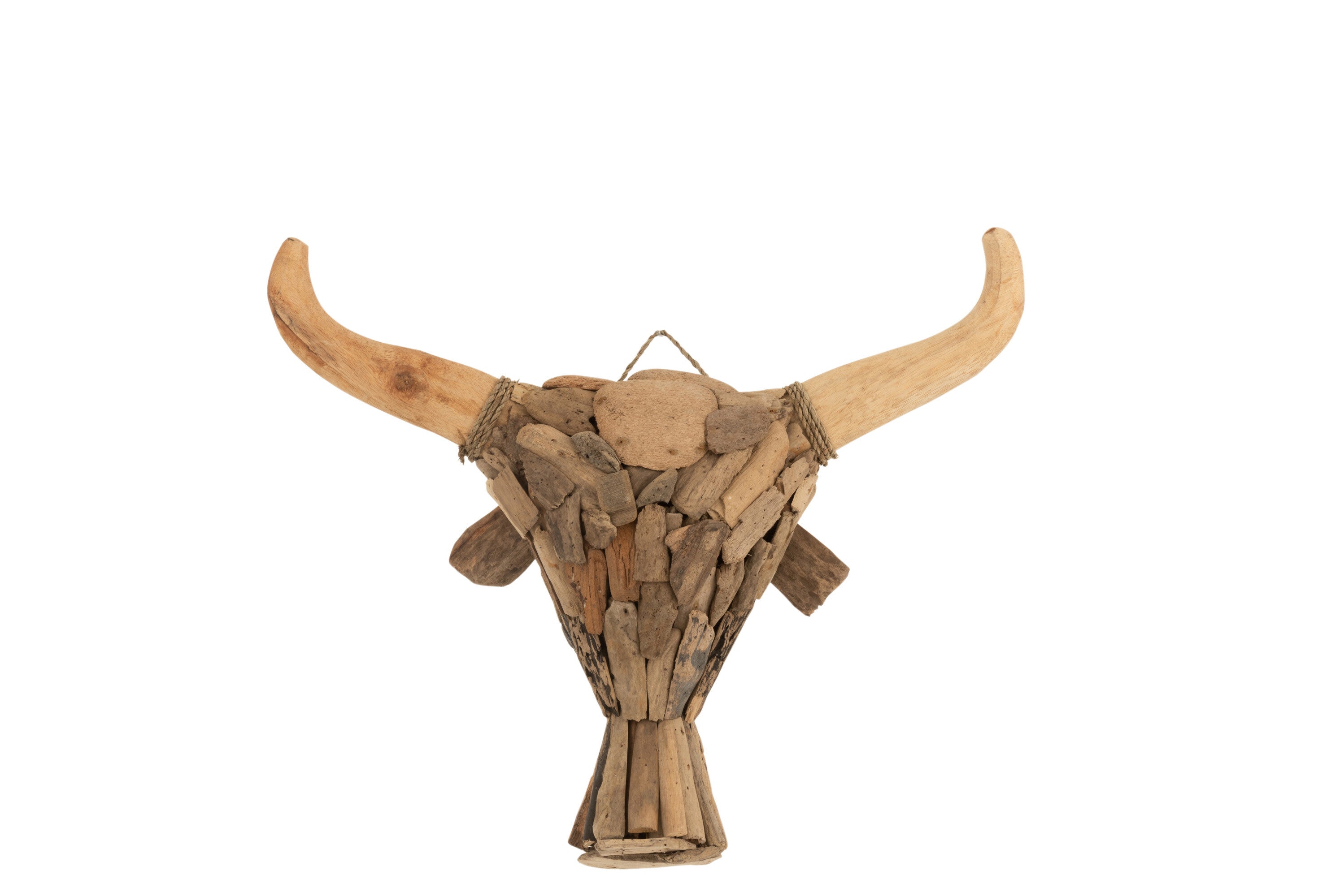 Wanddecoratie Stier Drijfhout Natuurlijk Medium