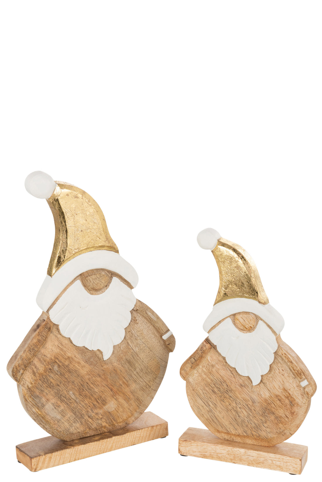 J-Line Kerstfiguren - hout - naturel/goud - large